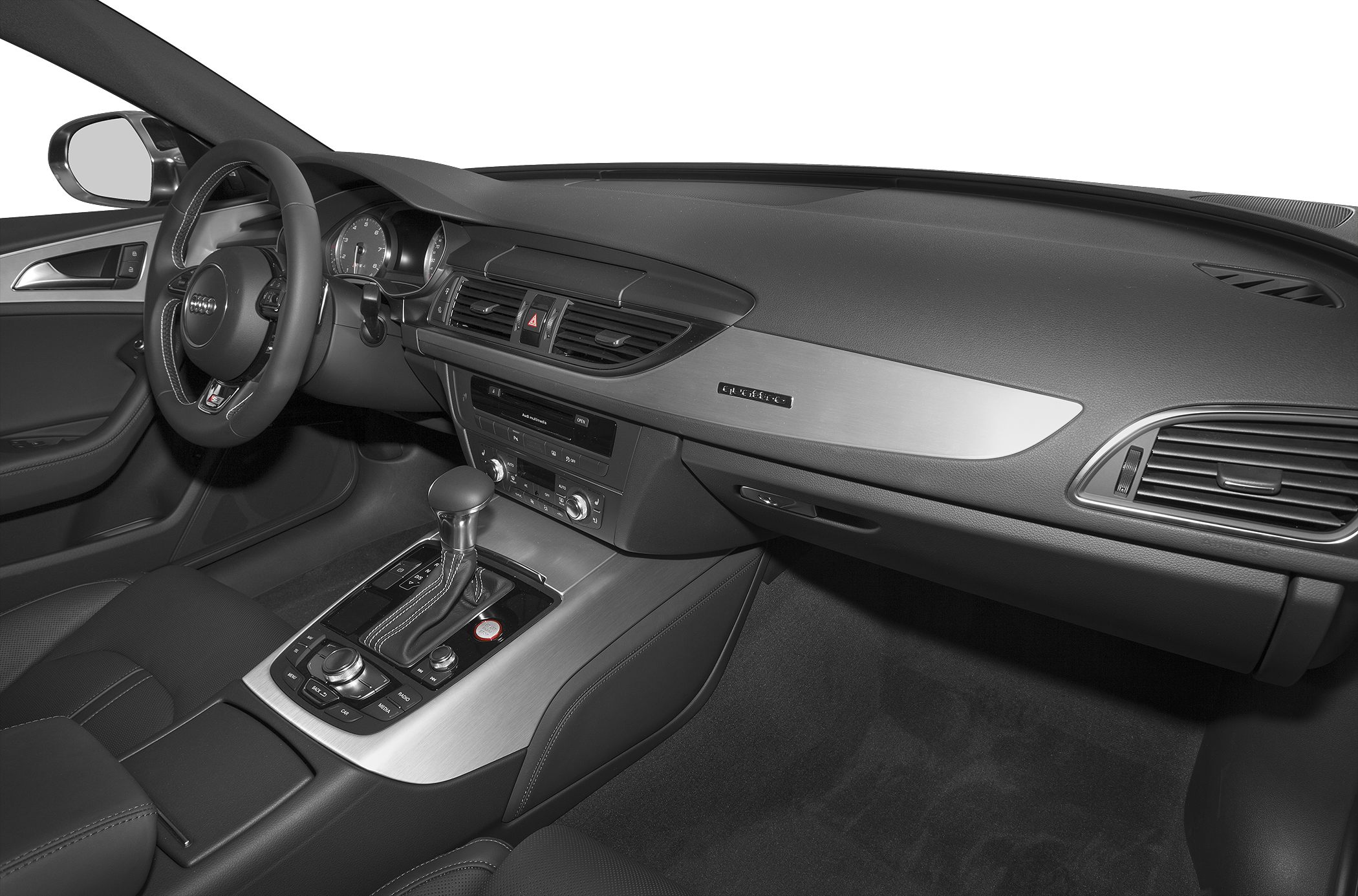 Modern dashboard with center console and automatic gearshift