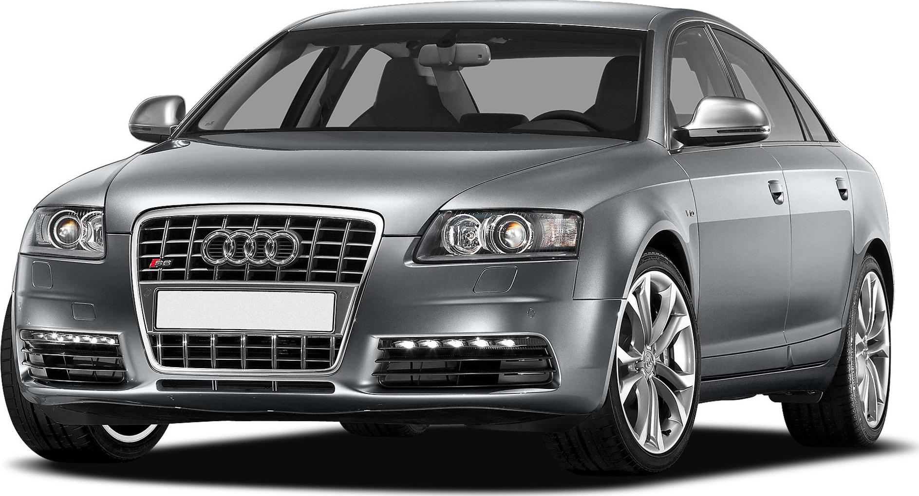 Front view of a sedan with LED daytime running lights and alloy wheels