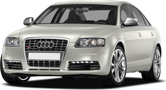 Front view of a luxury sedan with distinctive grille and alloy wheels