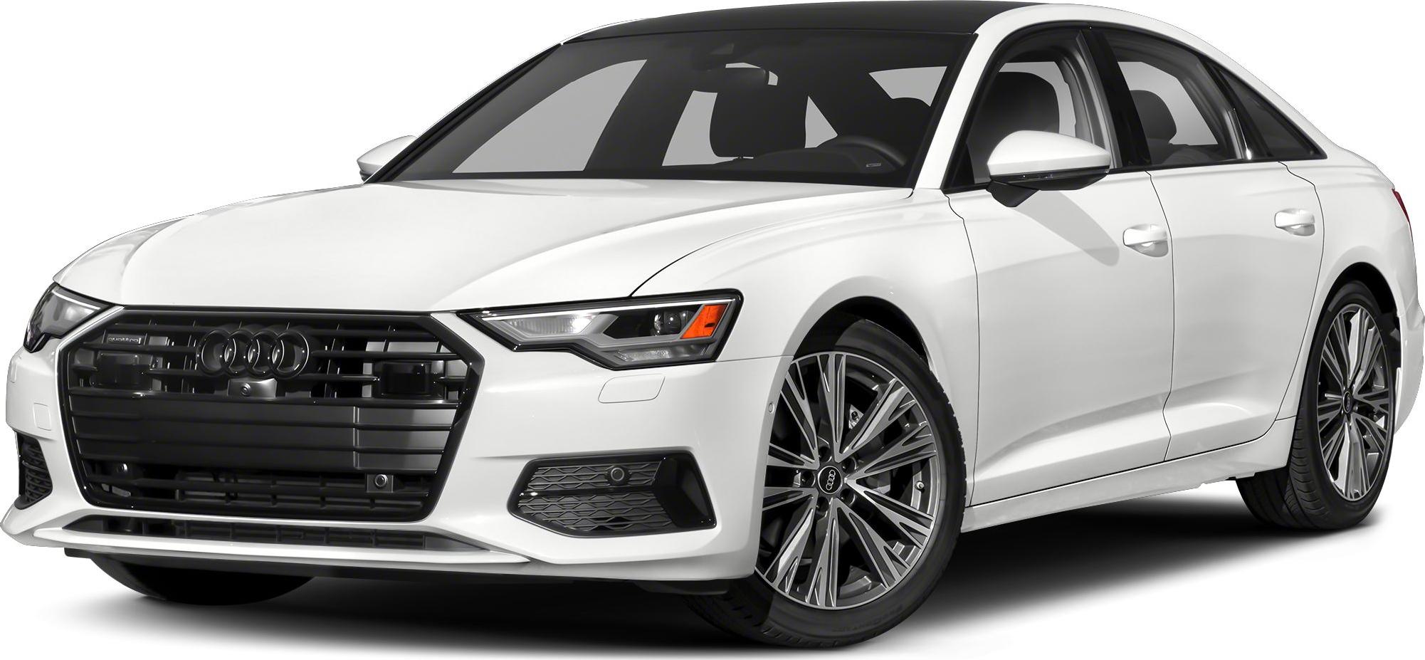 Luxury sedan front with LED headlights and alloy wheels