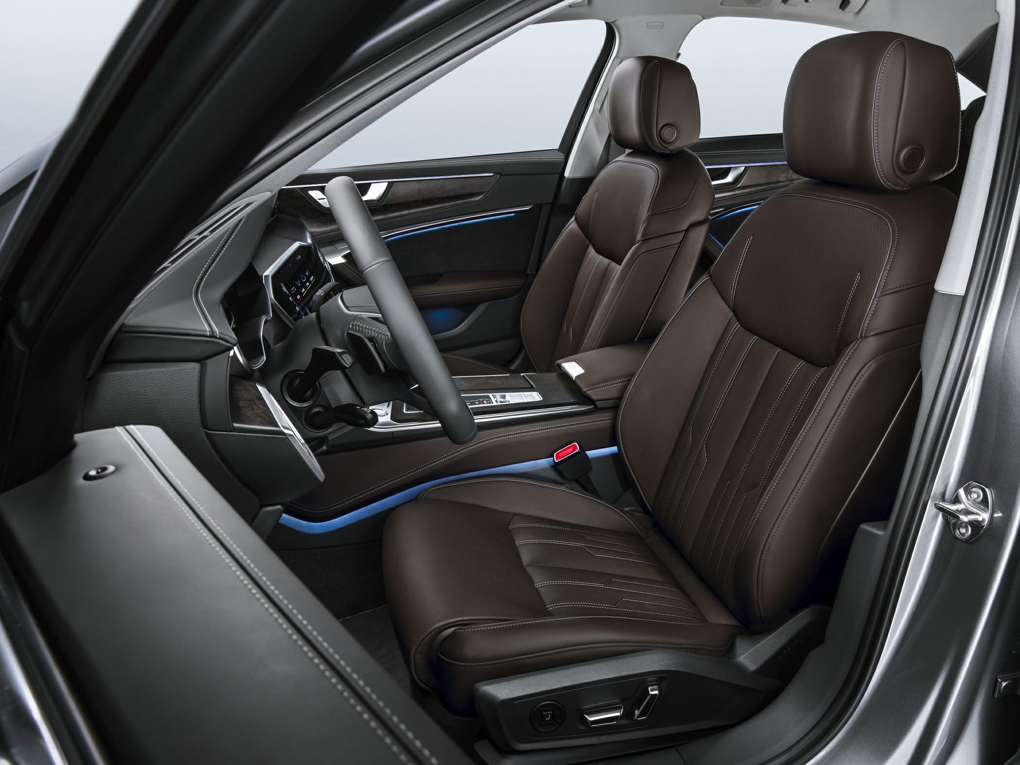 Leather seats and advanced digital dashboard with ambient lighting