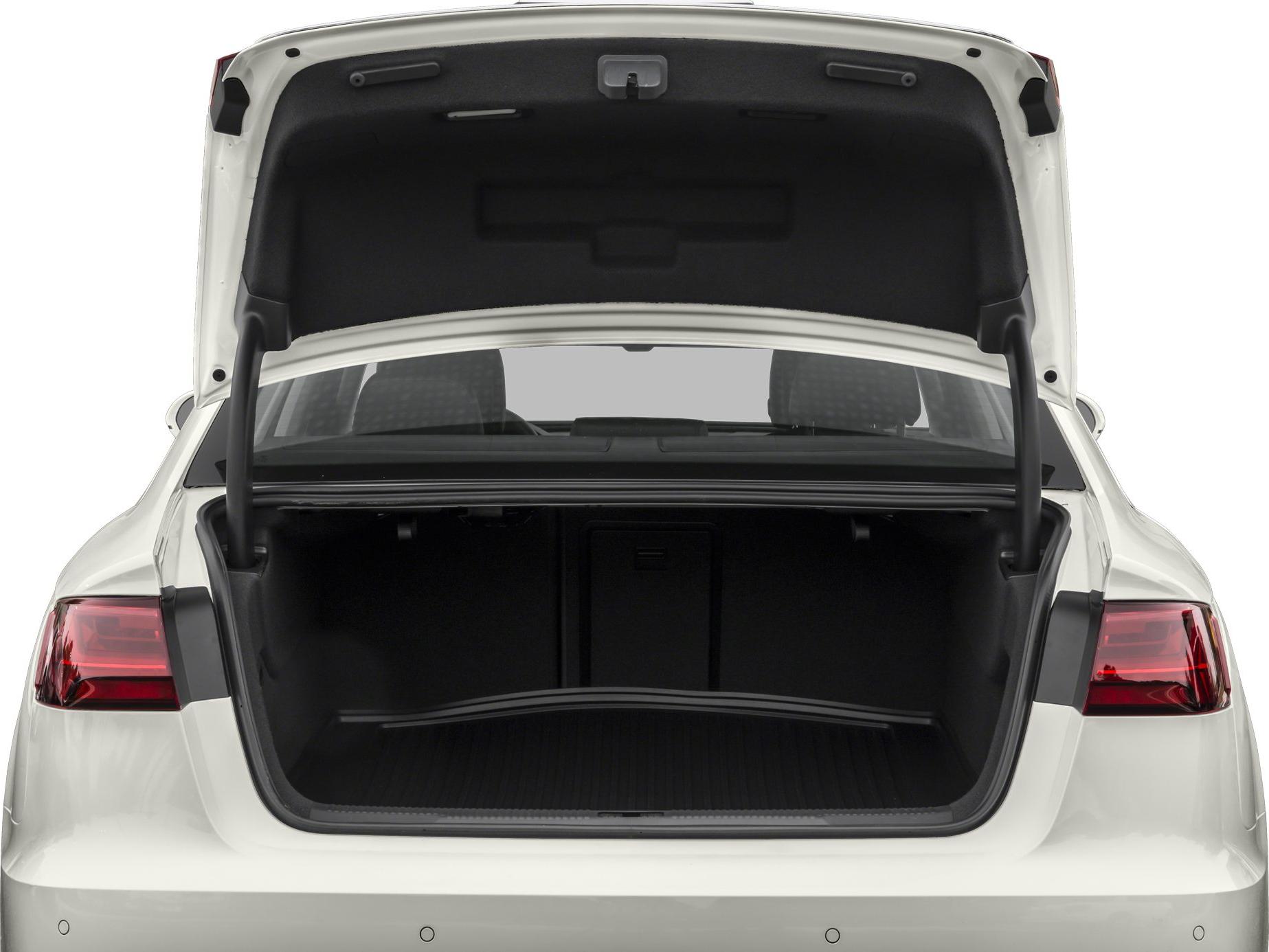 Open rear trunk with spacious boot and lifted hatch