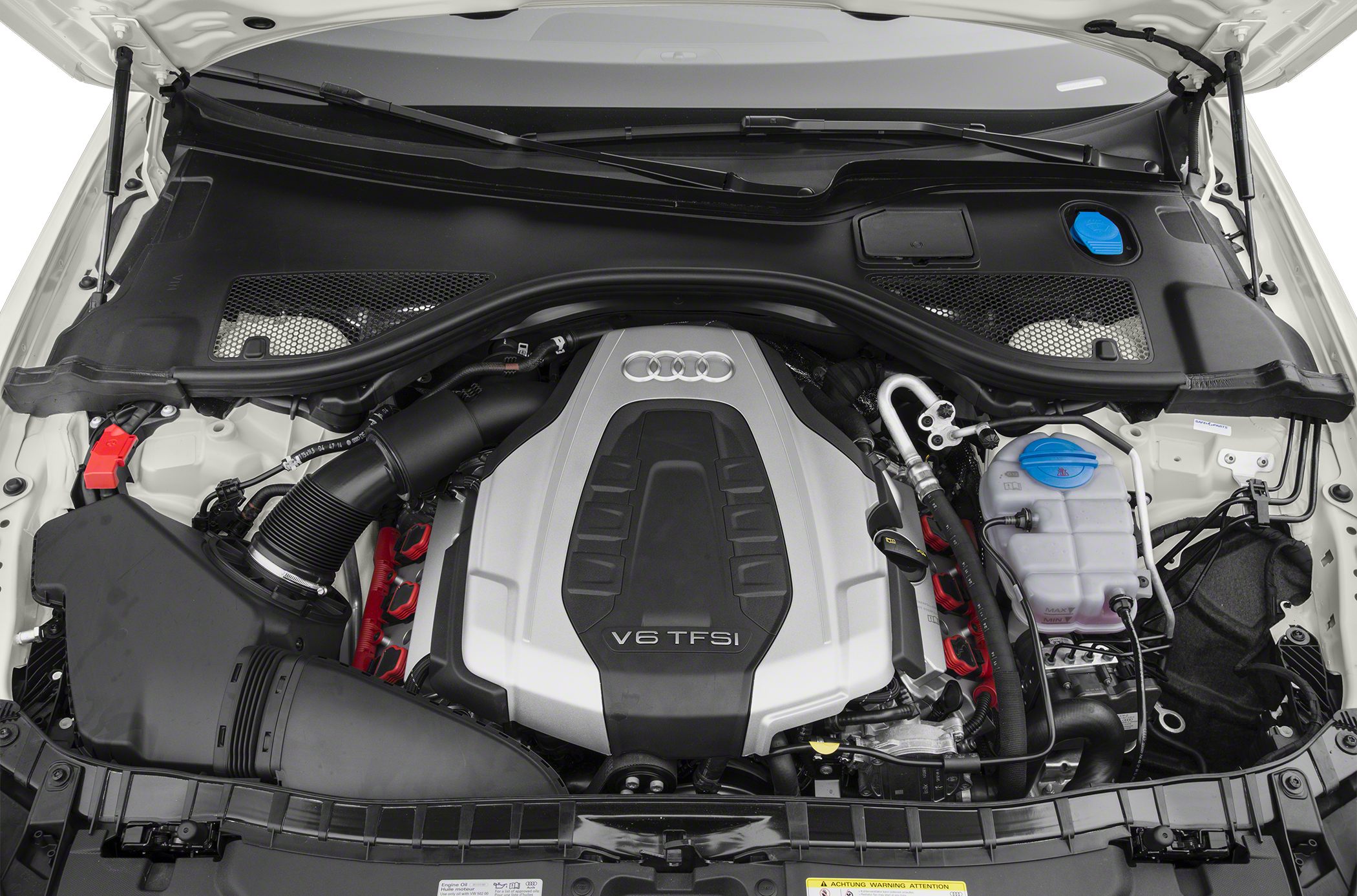 V6 TFSI engine with detailed engine bay layout