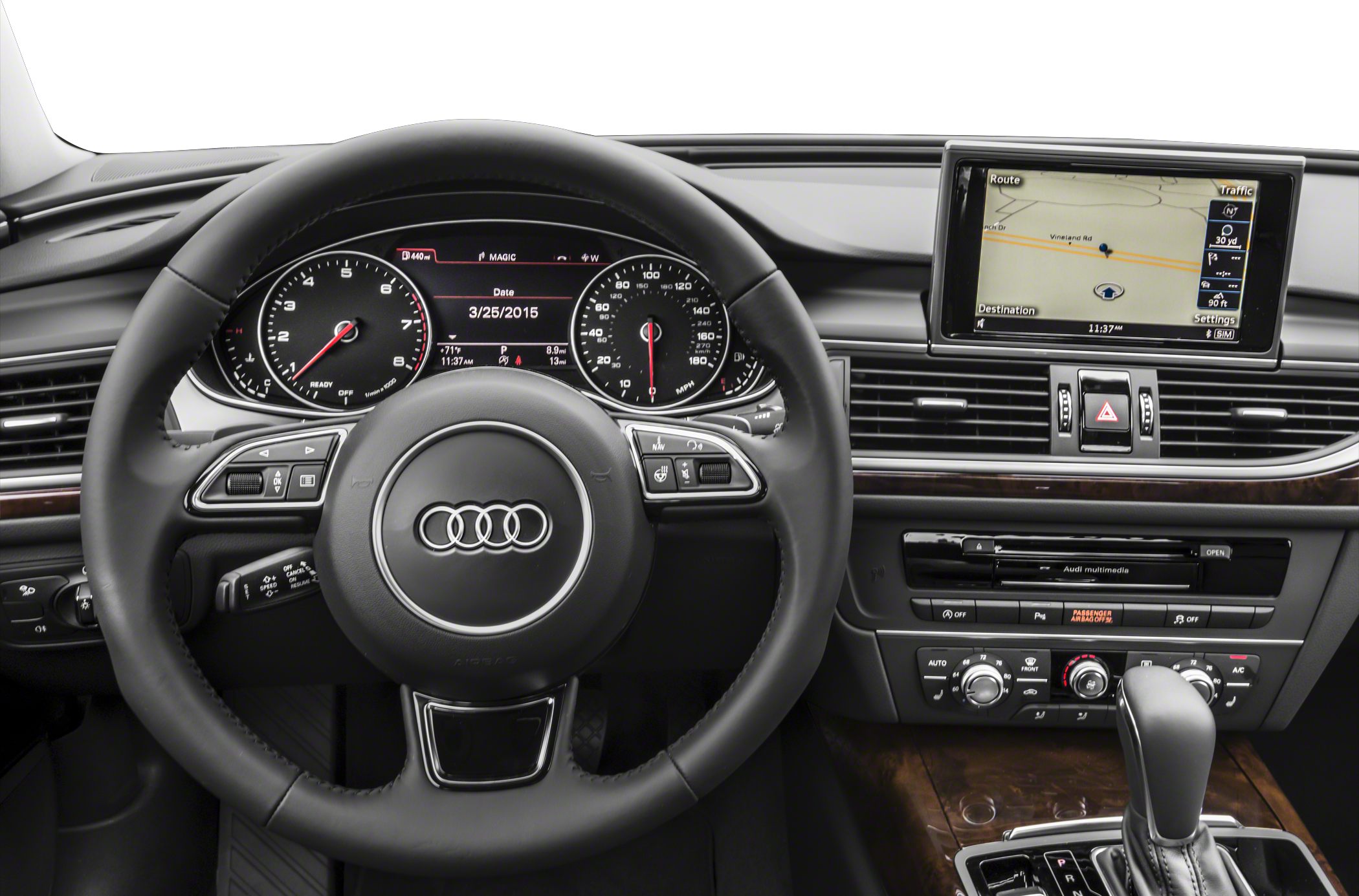 Digital dashboard and navigation display with multifunction steering wheel