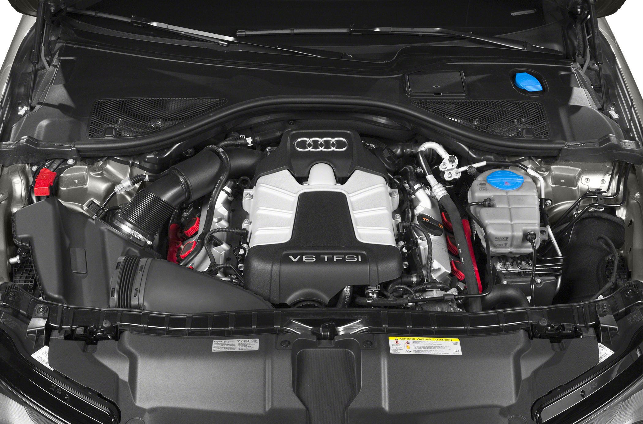 V6 TFSI engine bay with various components visible under hood