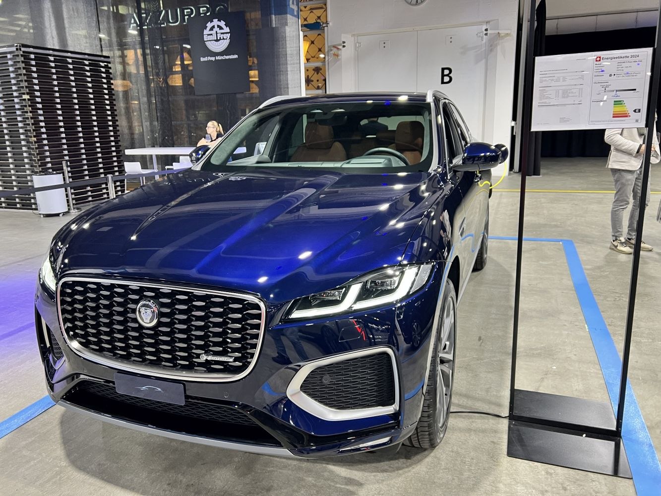 Front grille and LED headlights of a luxury SUV