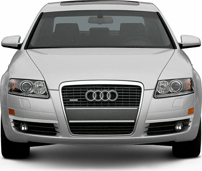 Front view with Audi signature grille and headlights