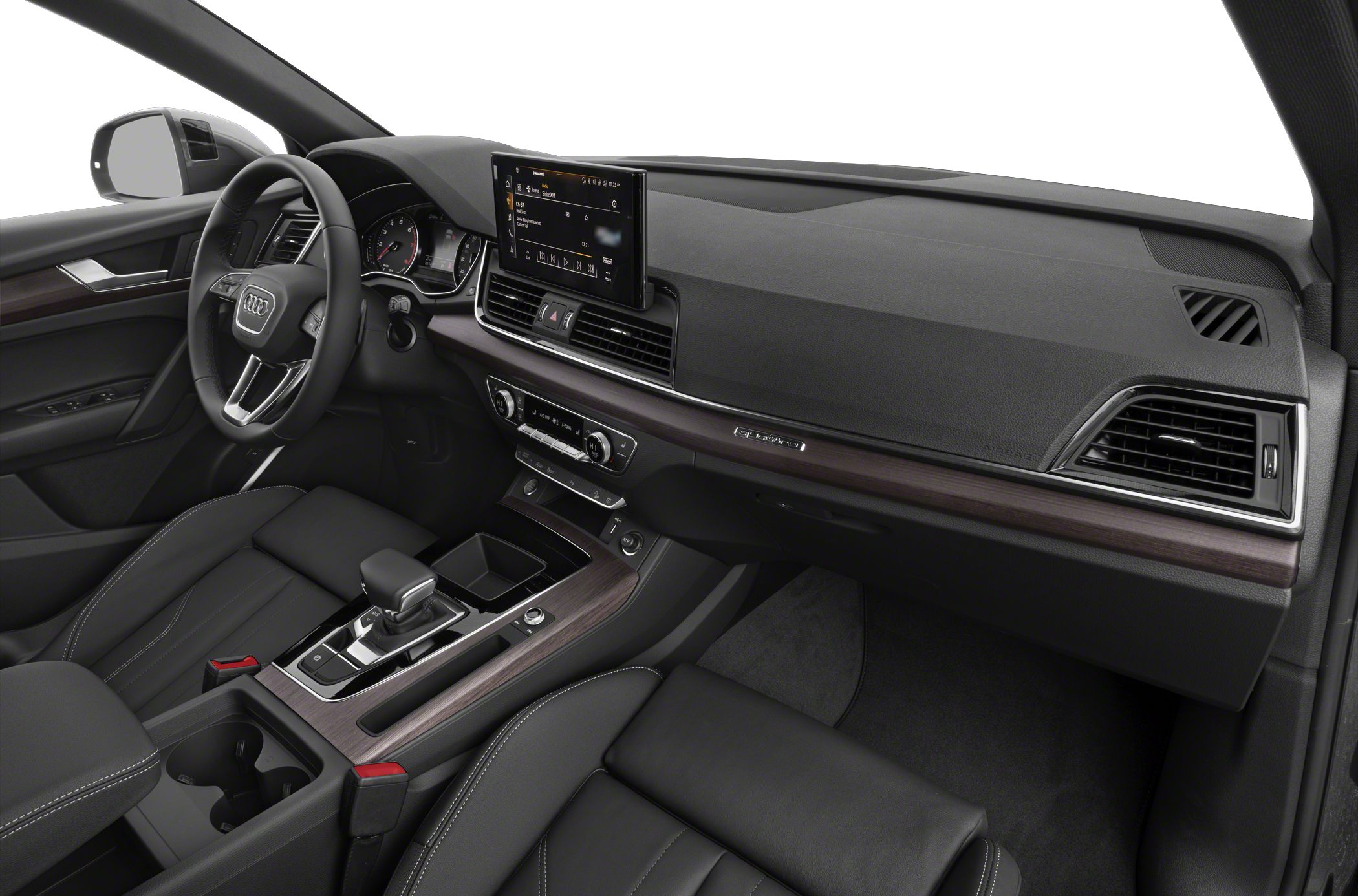 Modern dashboard with digital instrument cluster and infotainment display