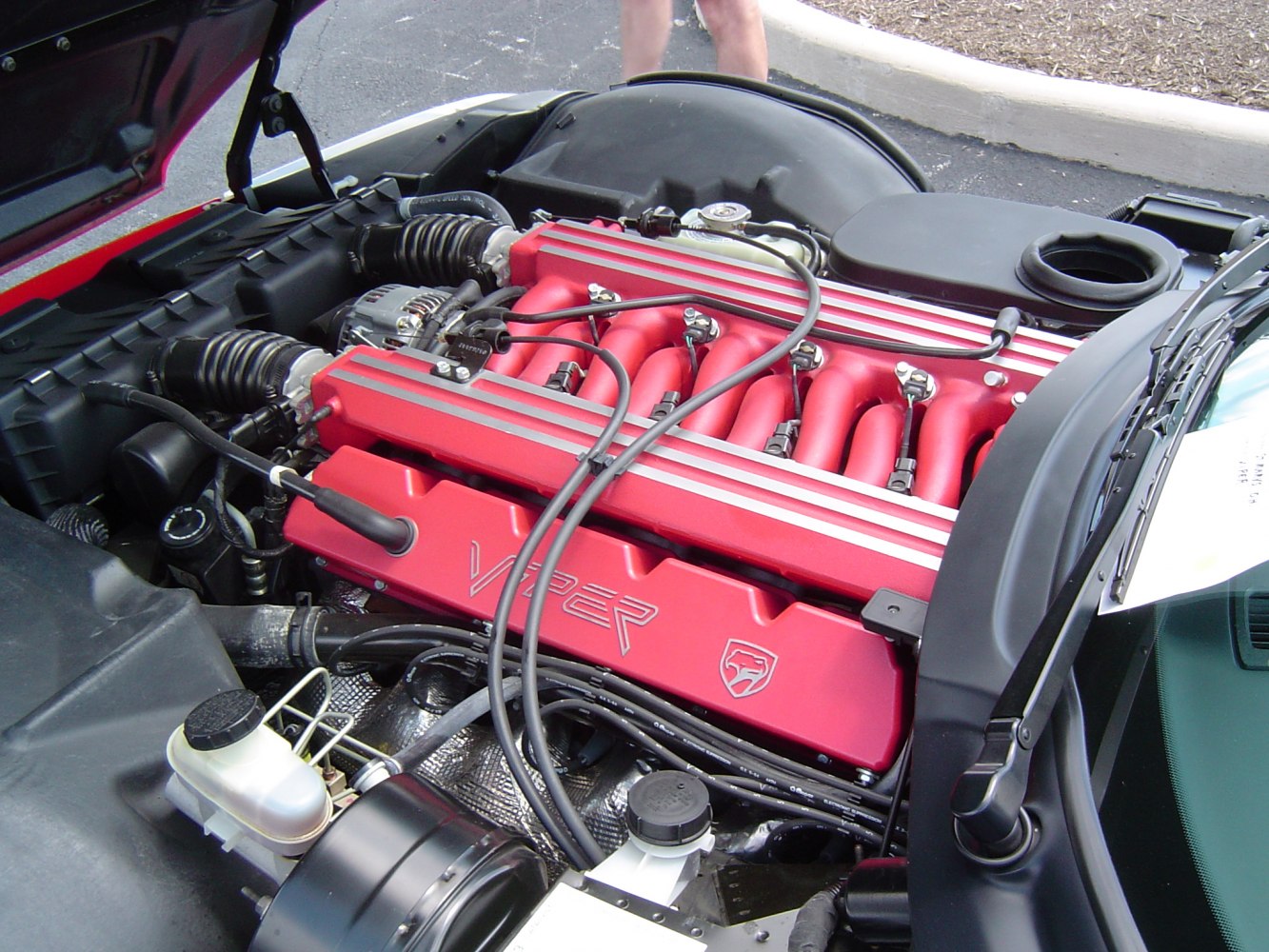 Red Viper engine with distinctive intake manifold and markings