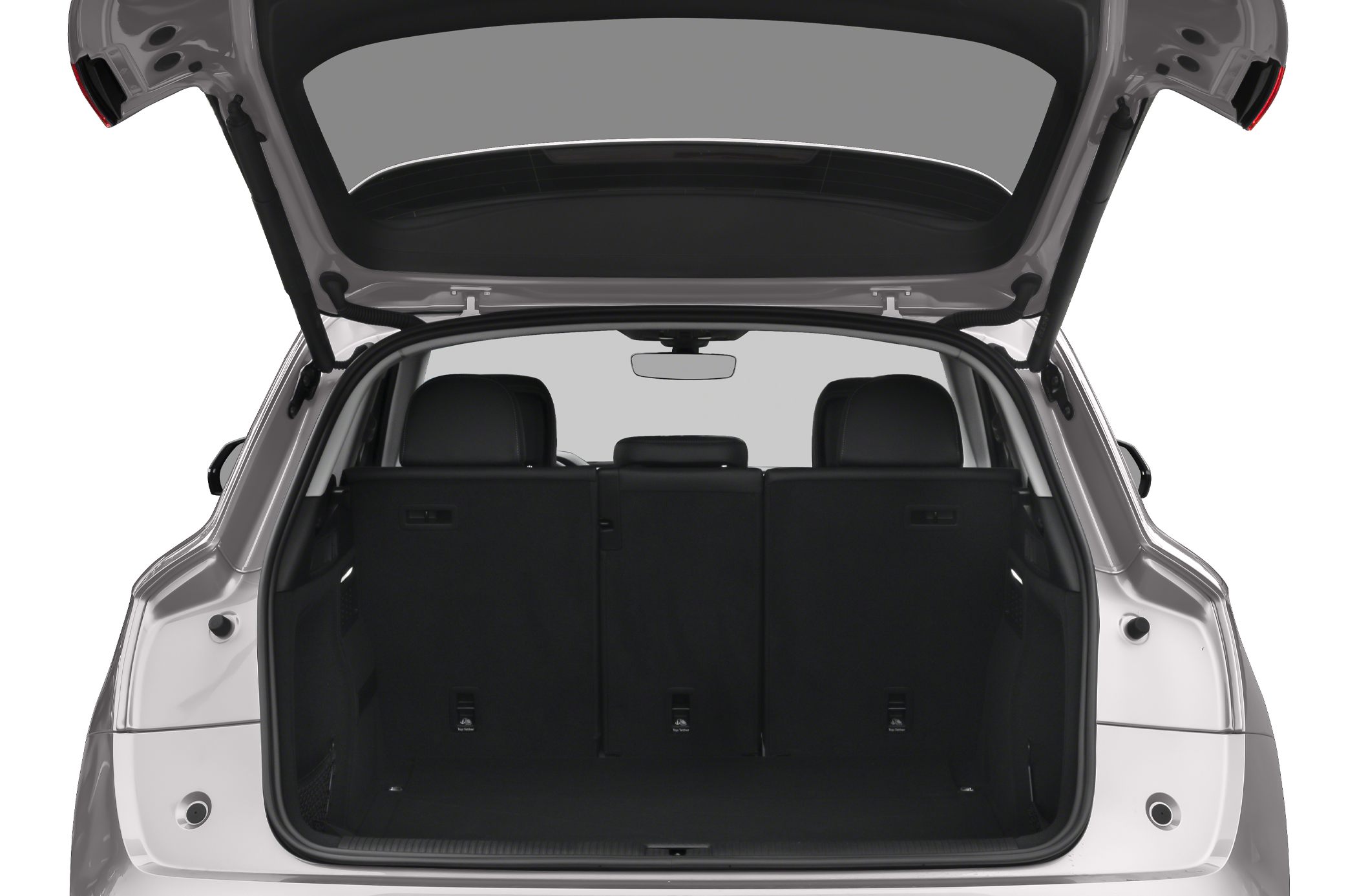 Open rear trunk with folded rear seats and spacious cargo area