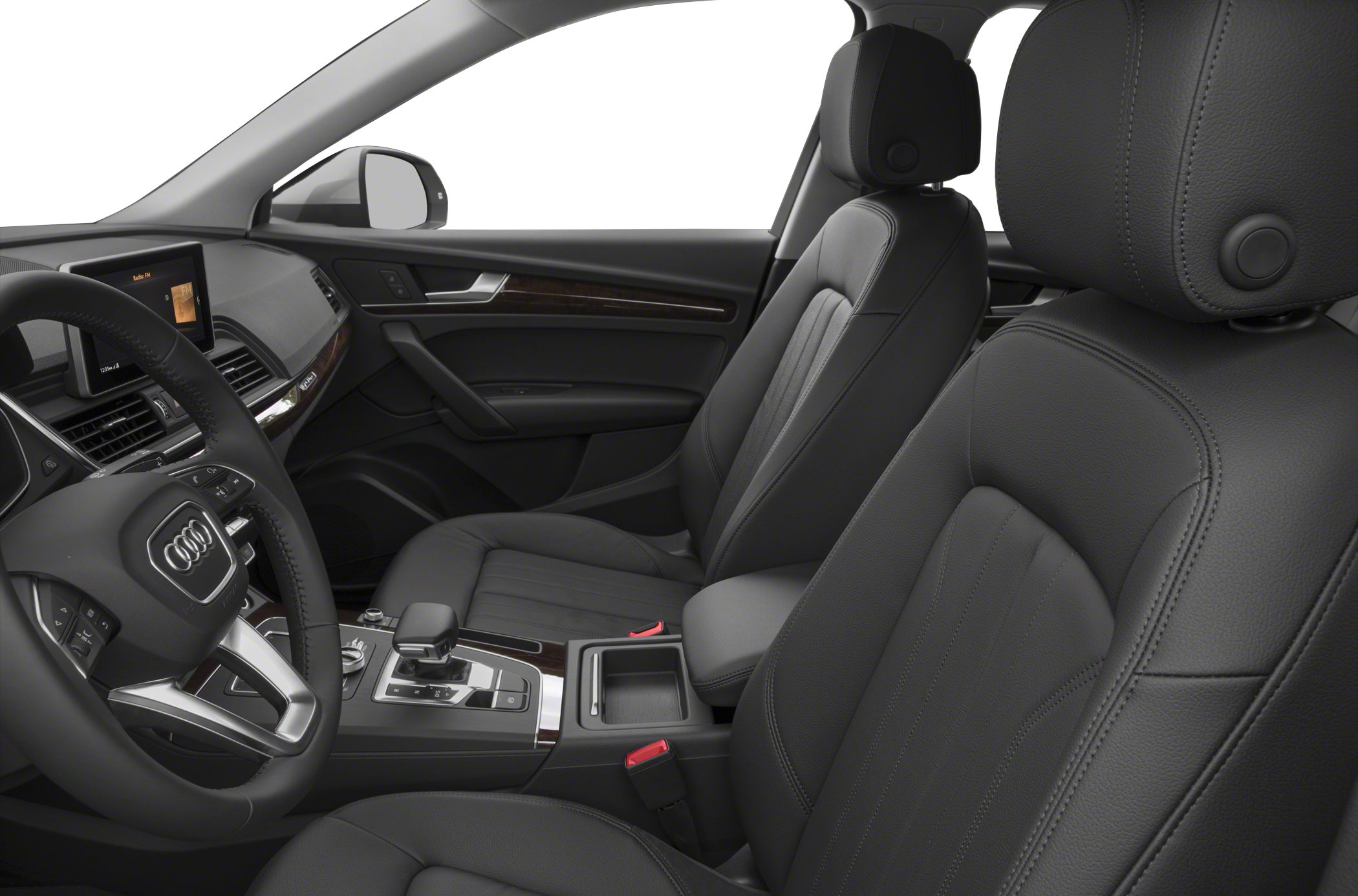 Luxury black leather seats and modern dashboard design