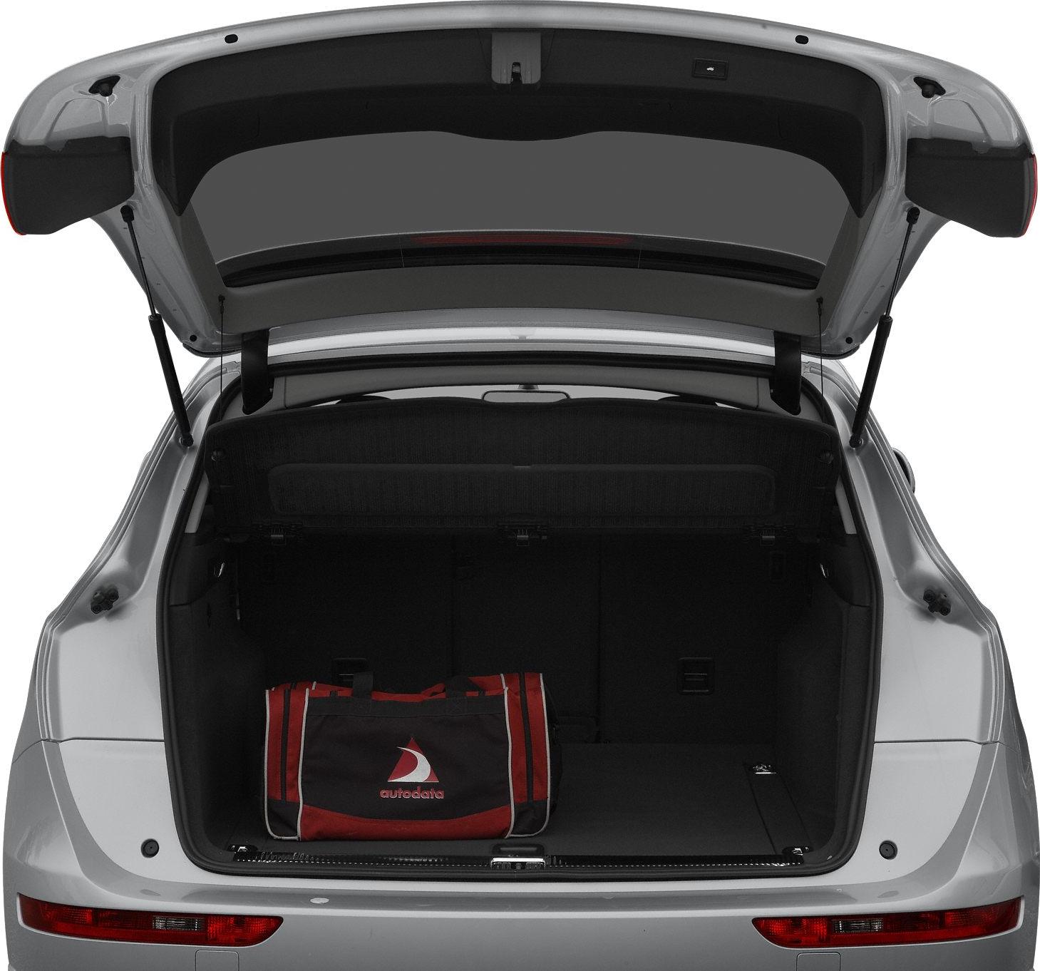 Open SUV trunk with cargo cover and carry bag