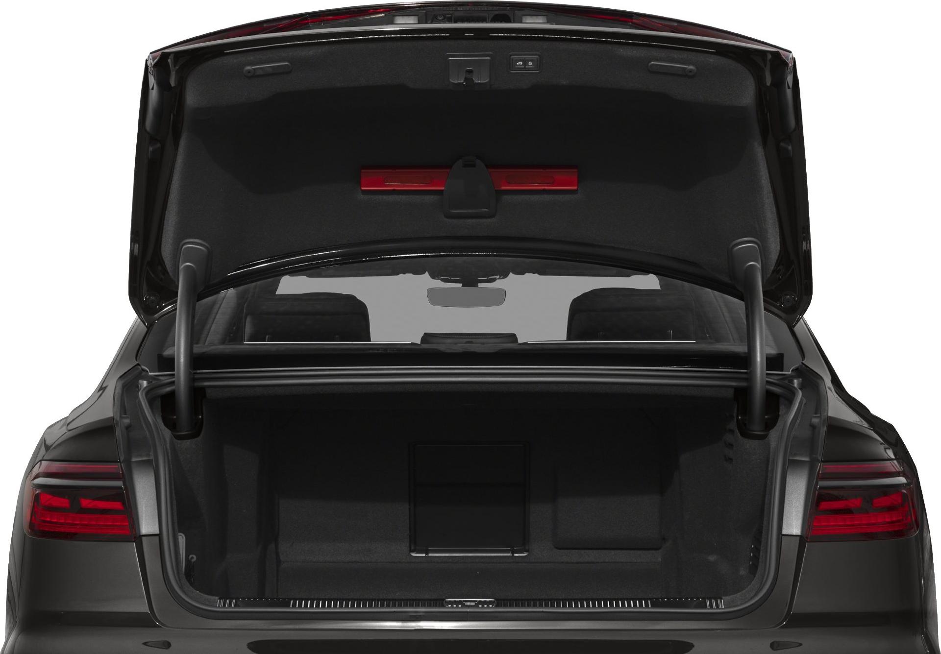 Open trunk with spacious, clean cargo area and visible taillights