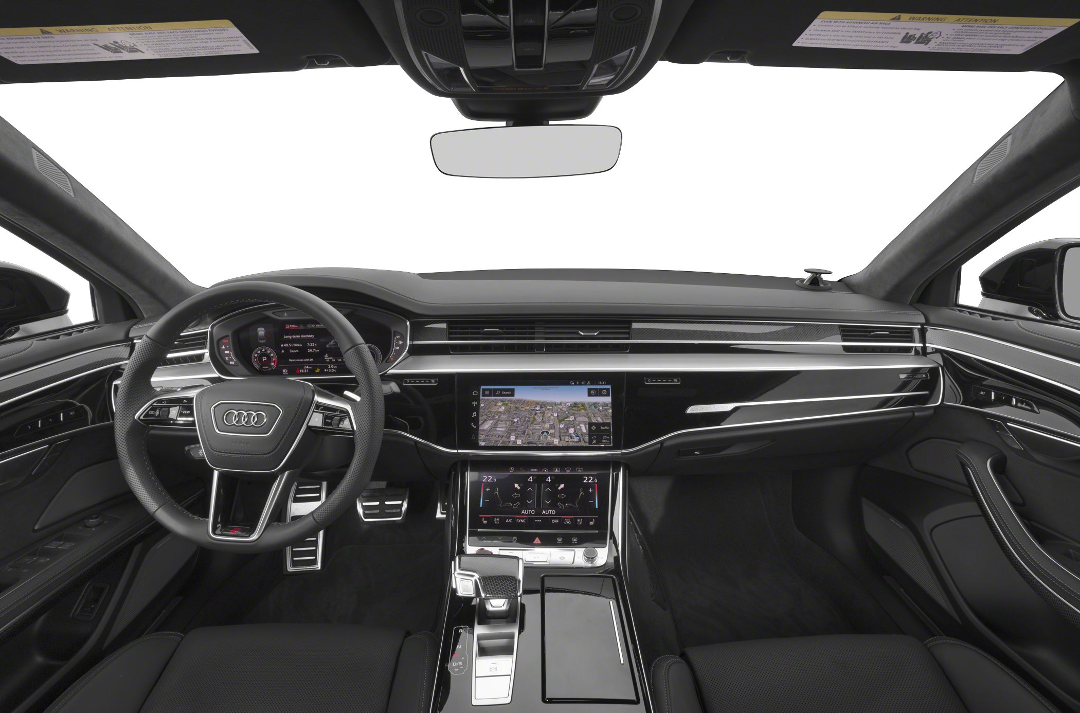 Advanced digital cockpit and luxury interior with touchscreen controls