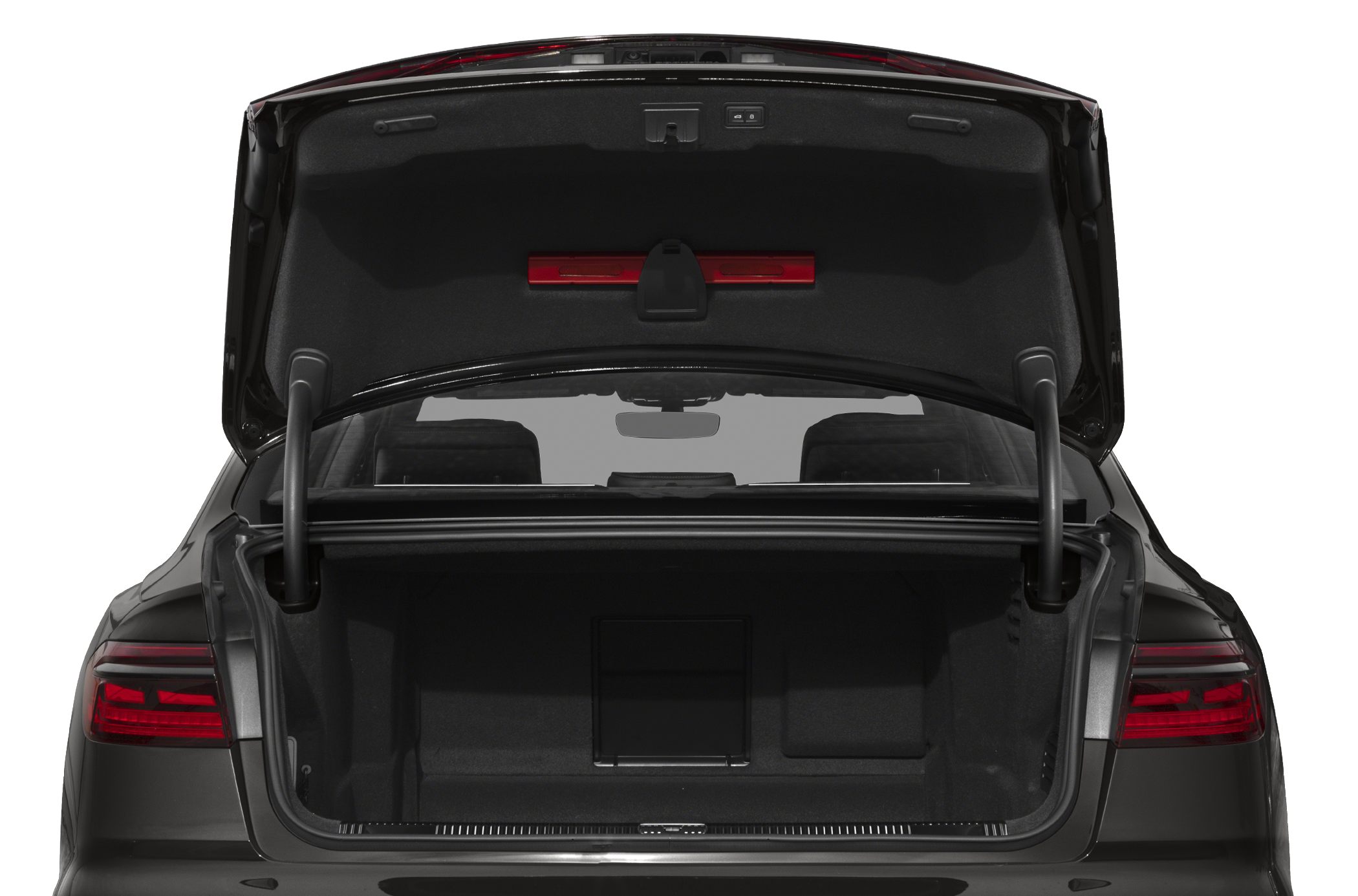 Open trunk showing spacious boot and rear lights