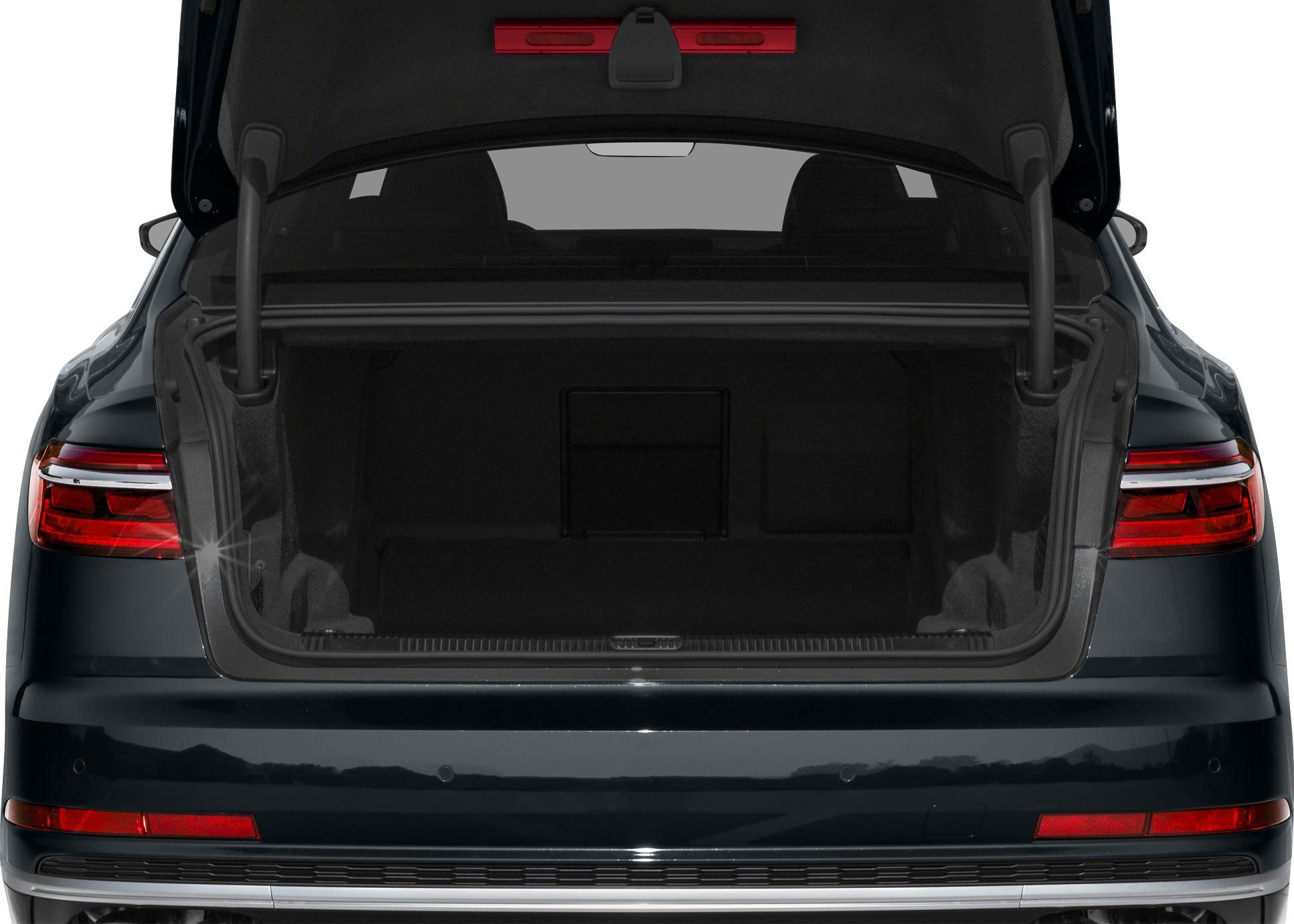 Open trunk rear view with spacious interior and rear tail lights
