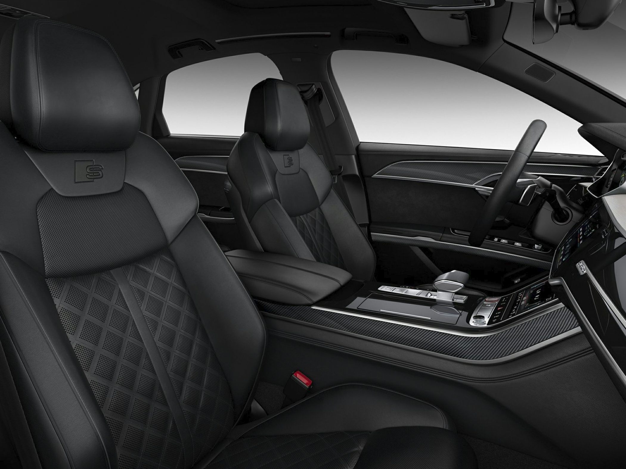 Luxury leather seats and carbon fiber dashboard