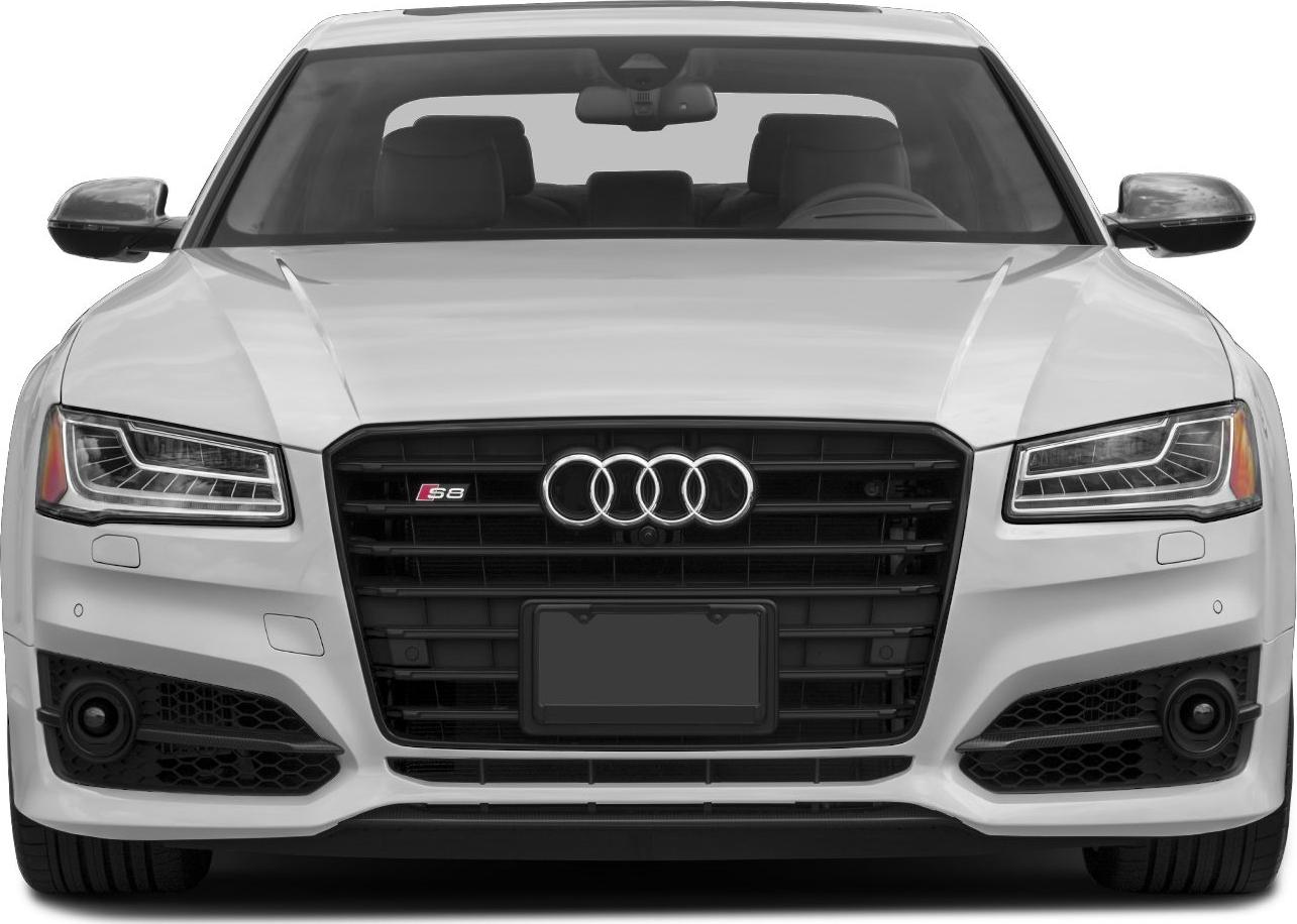 Audi S8 front view with aggressive grille and LED headlights