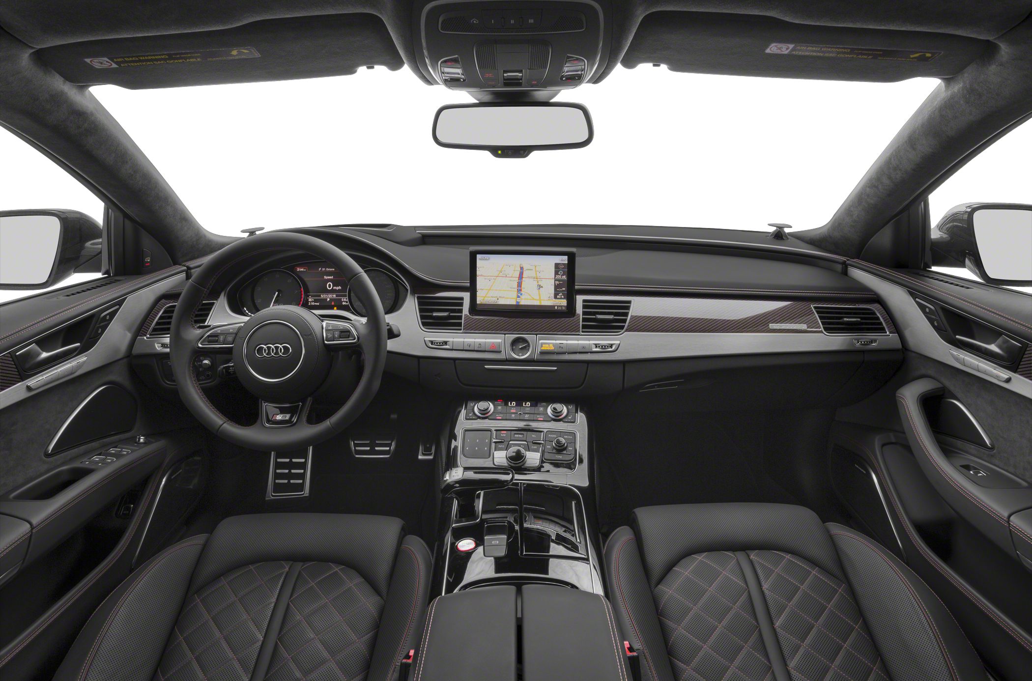 Luxury interior dashboard with digital display and navigation system