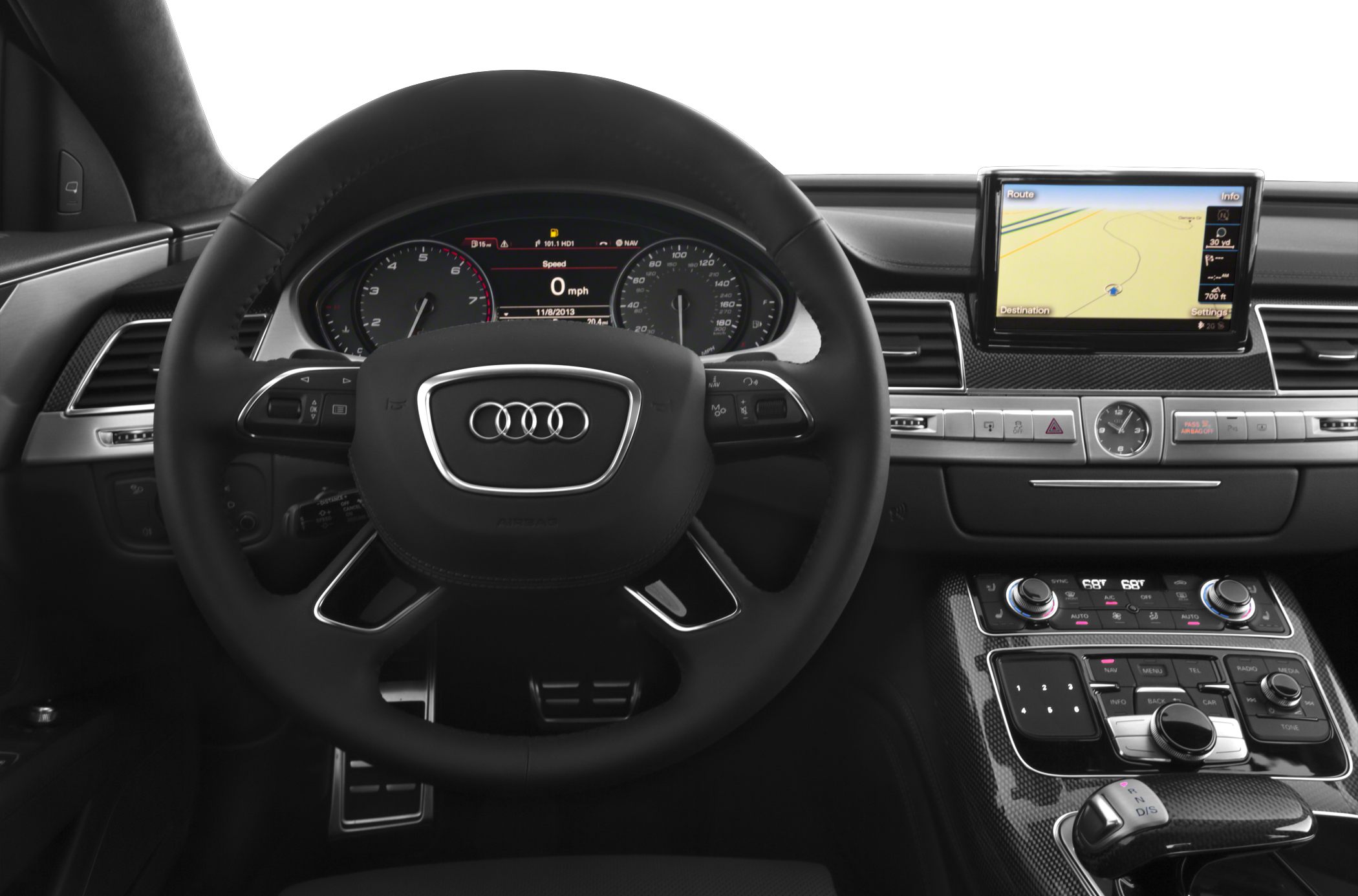 Sport steering wheel and screen navigation display with digital dashboard