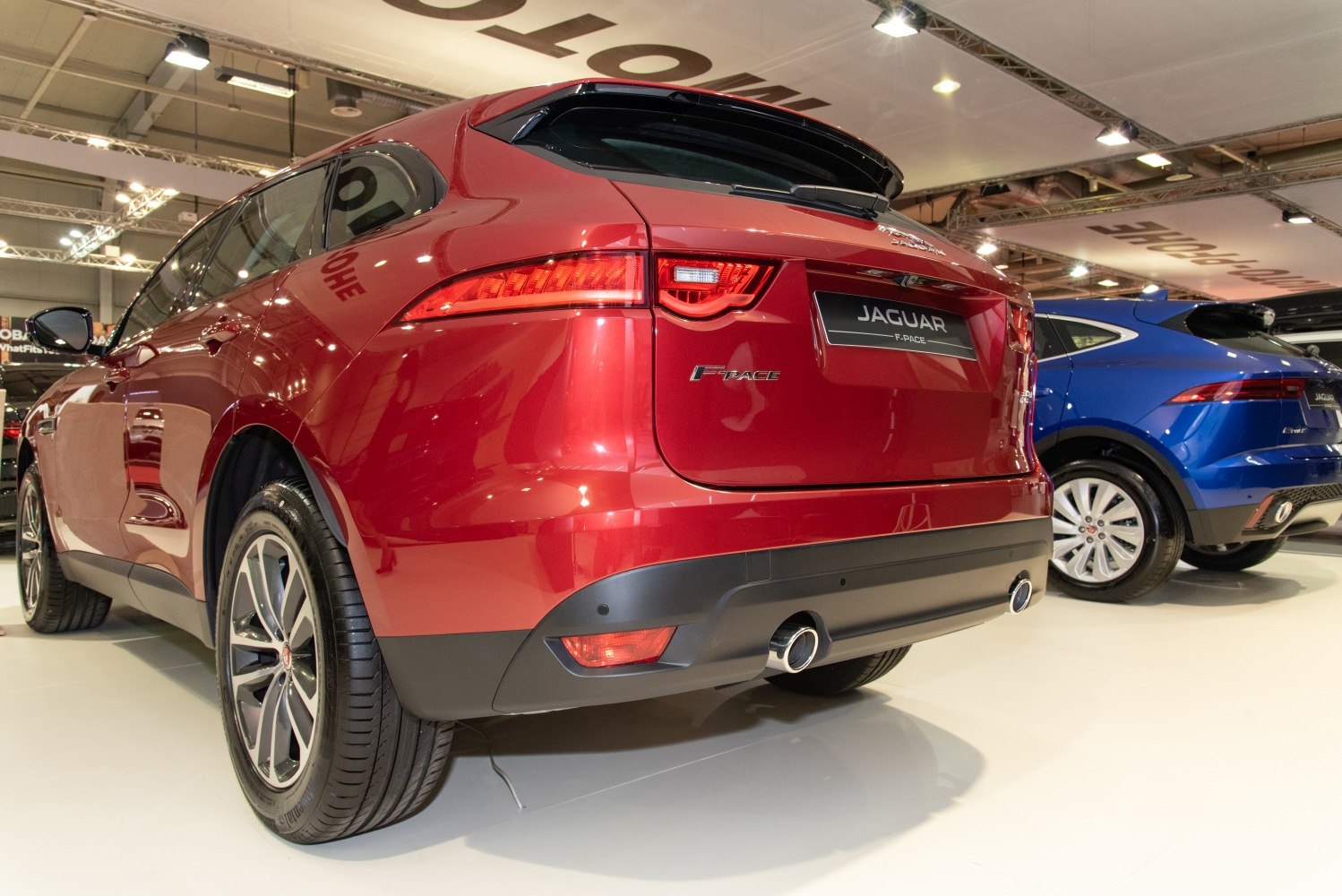 Rear view with LED taillights and dual exhaust pipes