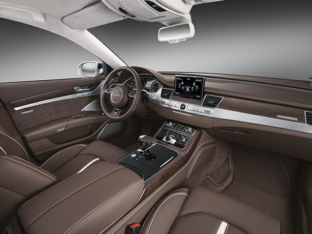 Luxury leather interior with advanced dashboard and infotainment system