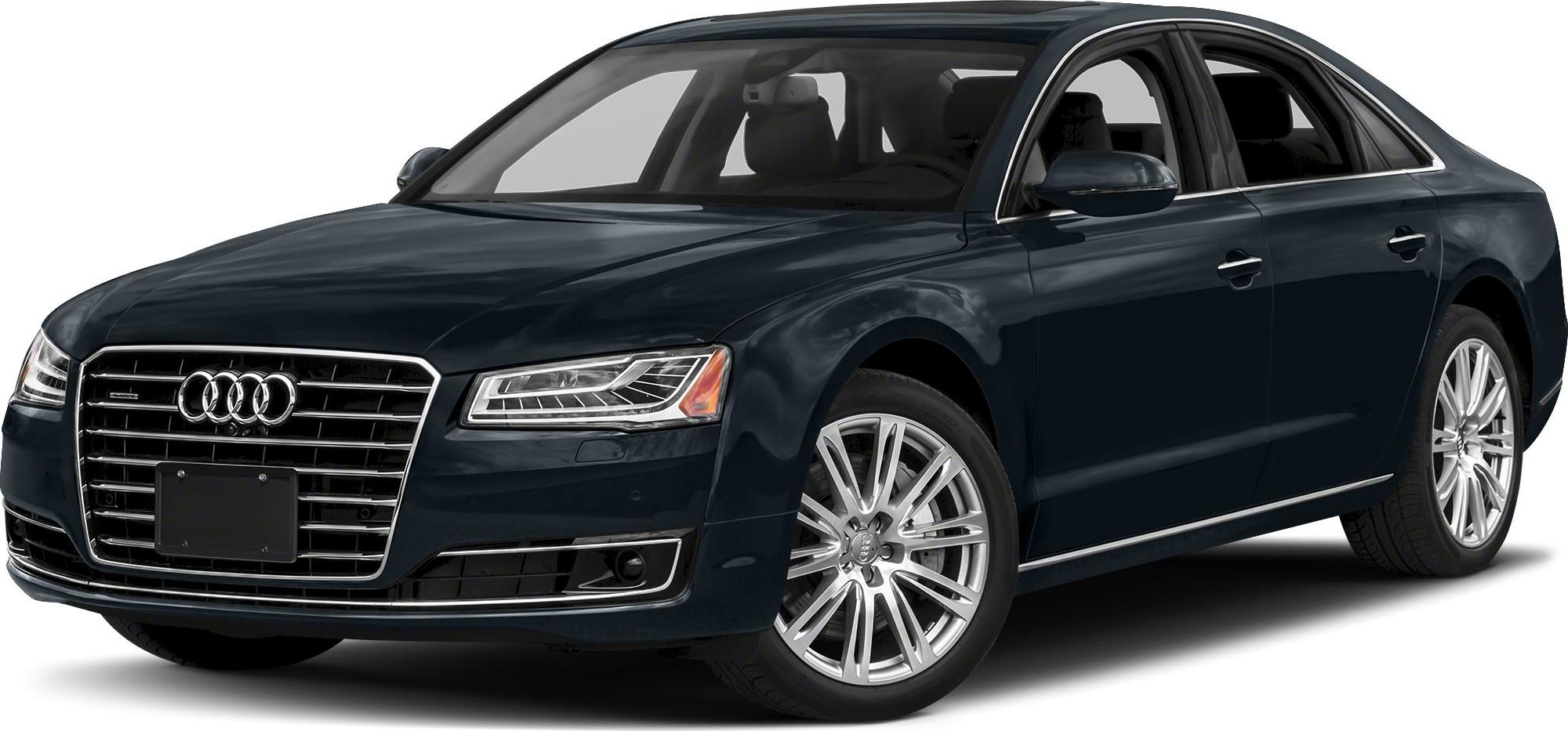 Luxury sedan with angular LED headlights and a chrome grille