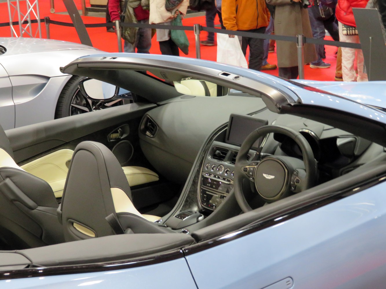 Convertible interior with digital dashboard and leather seats