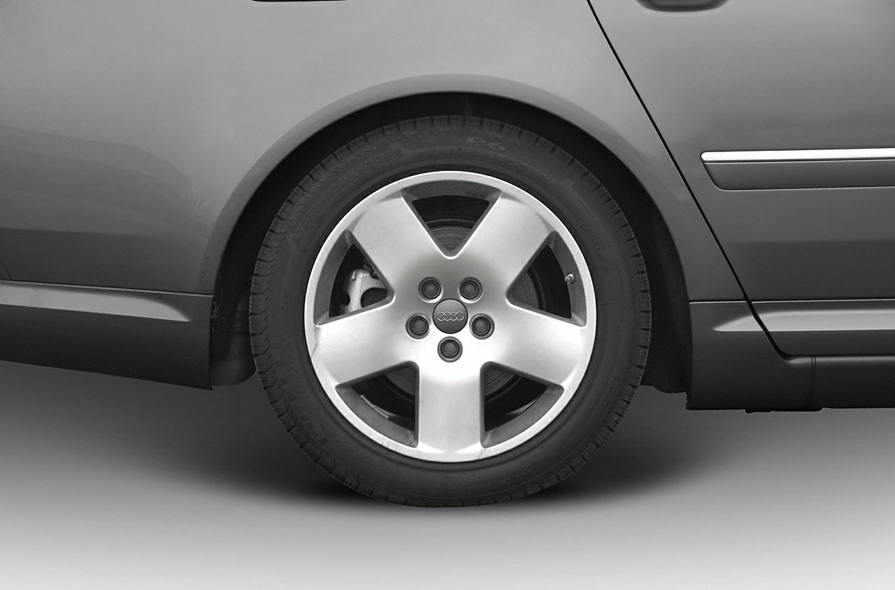 Close-up of alloy wheel and rear side panel
