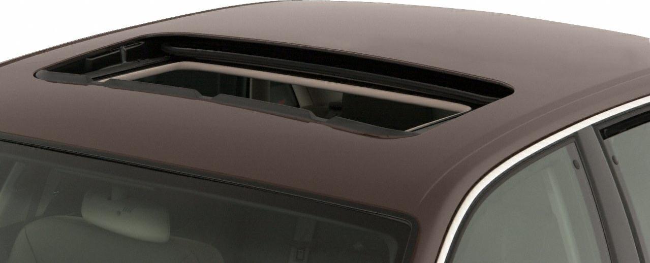 Open glass sunroof on a sedan roof