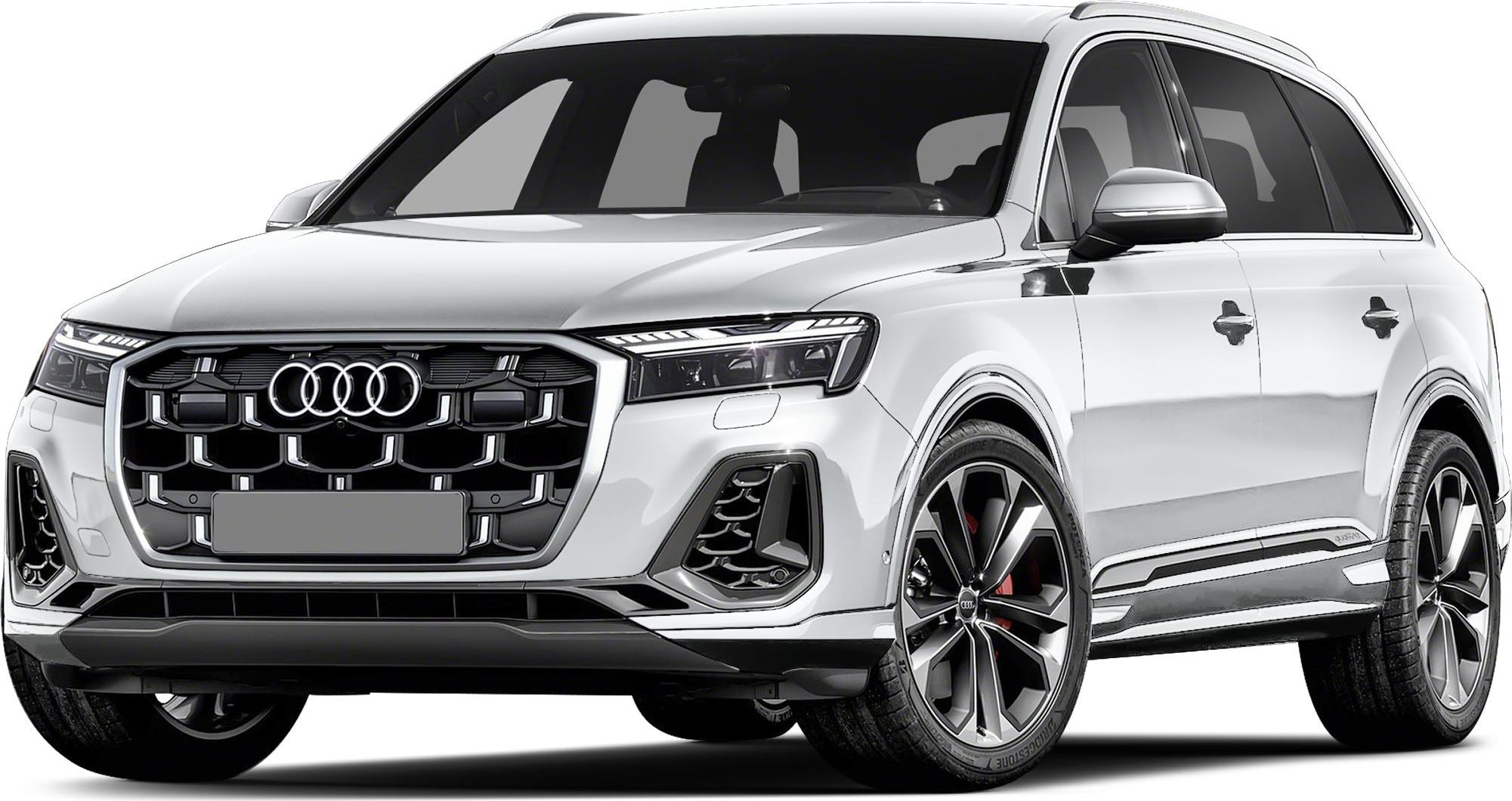 Front view of SUV with black honeycomb grille and alloy wheel design.