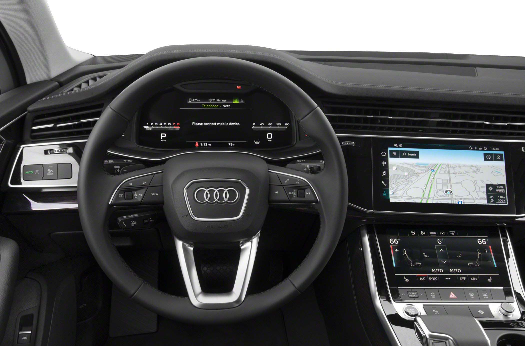 Digital dashboard and dual touchscreen infotainment system