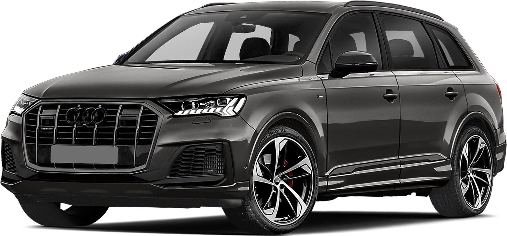 Front grille and LED headlights of a luxury SUV