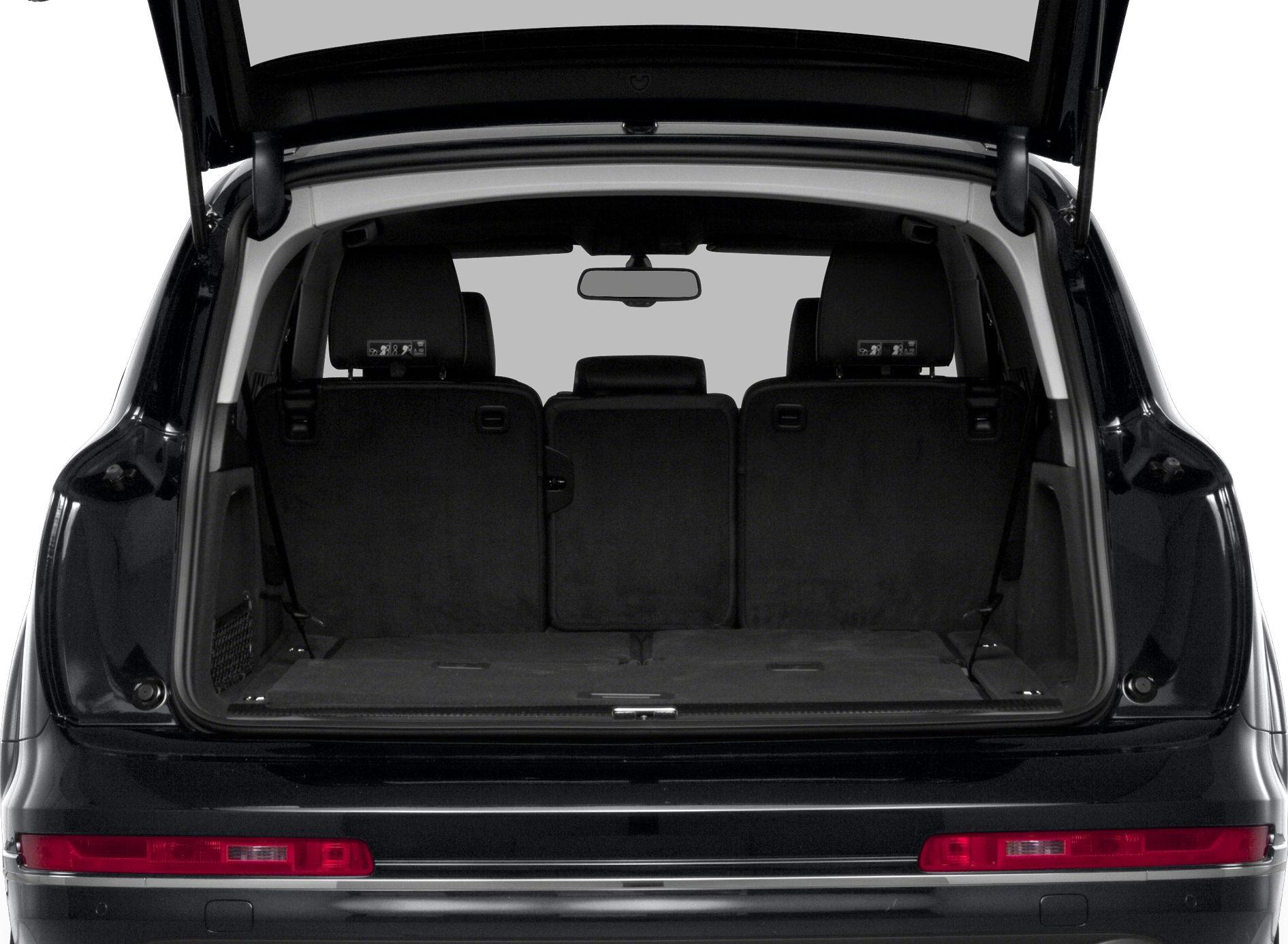 Open trunk with spacious rear cargo area and upright rear seats