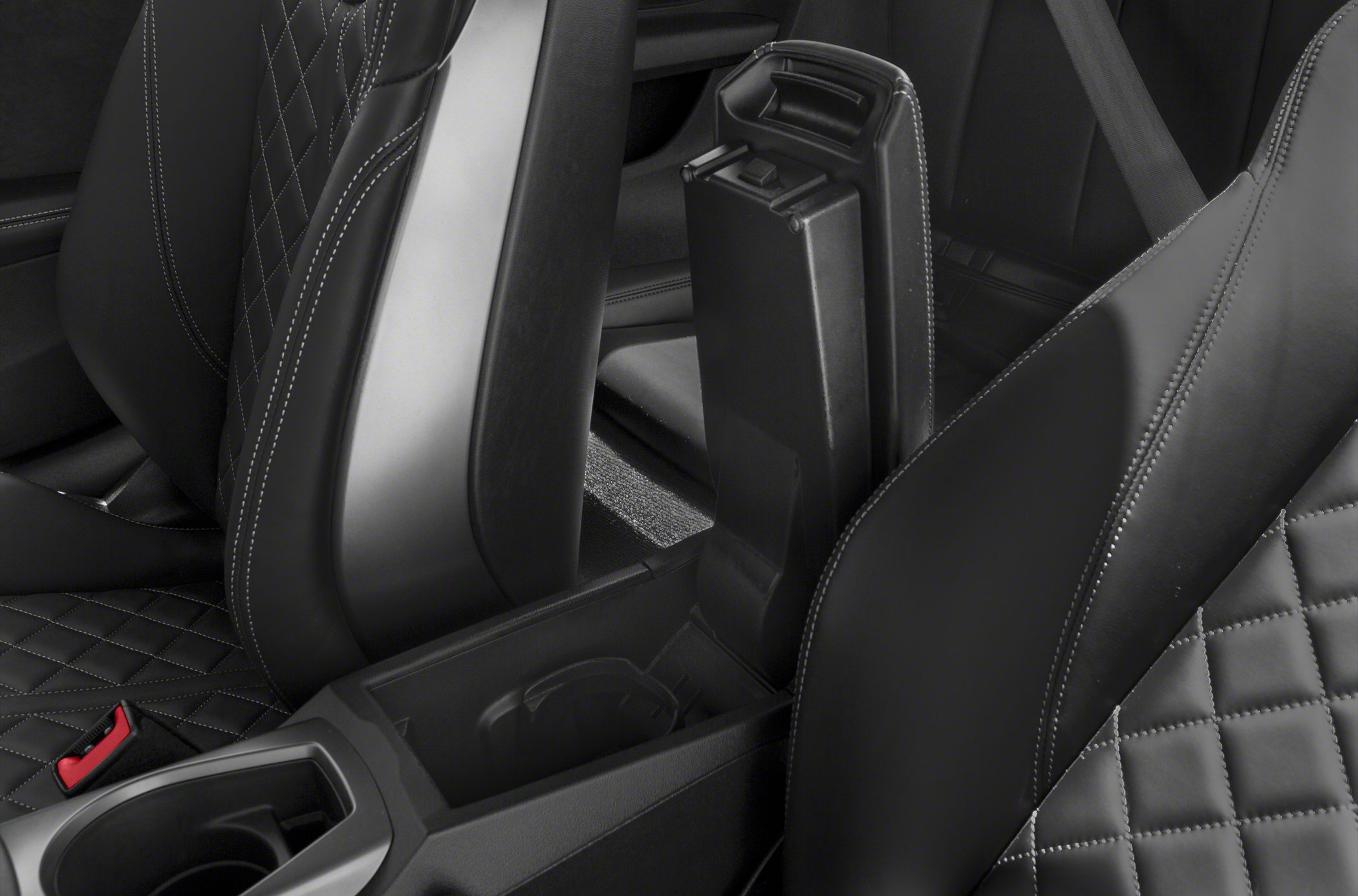 Diamond-stitched leather seats and center console