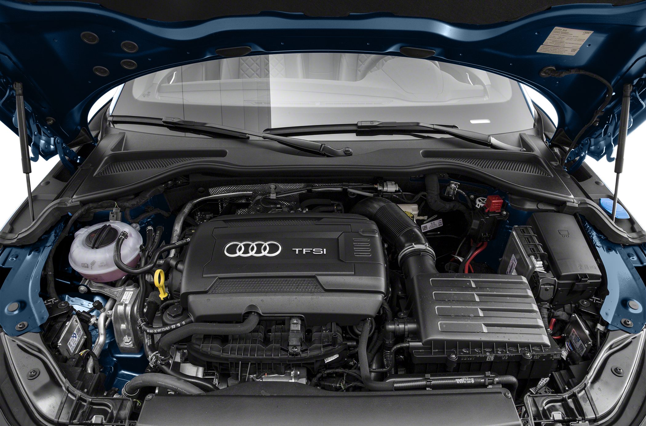Engine bay with TFSI turbocharged engine and modern layout