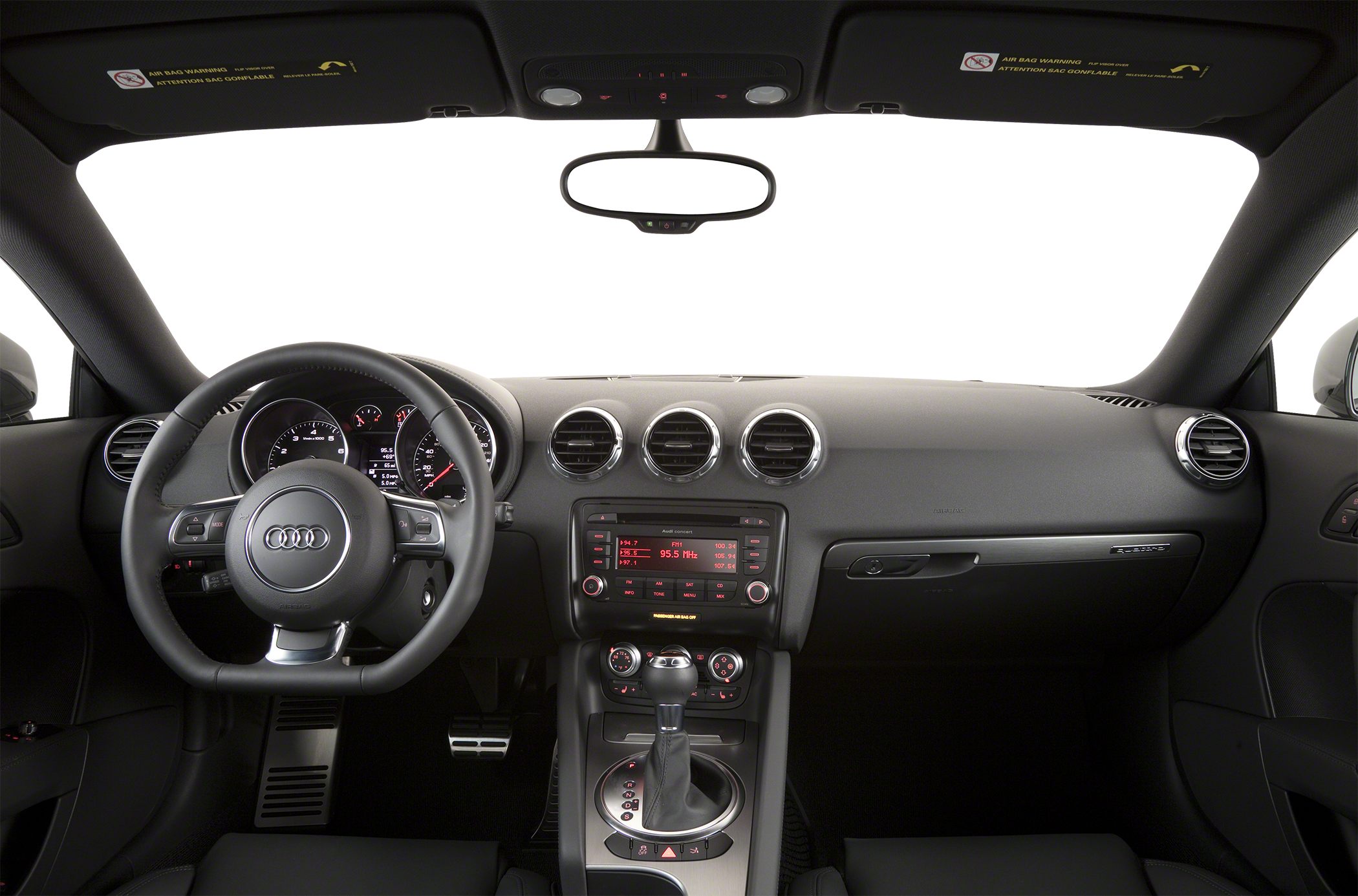 Audi TT RS Coupe interior dashboard, steering wheel, and center console