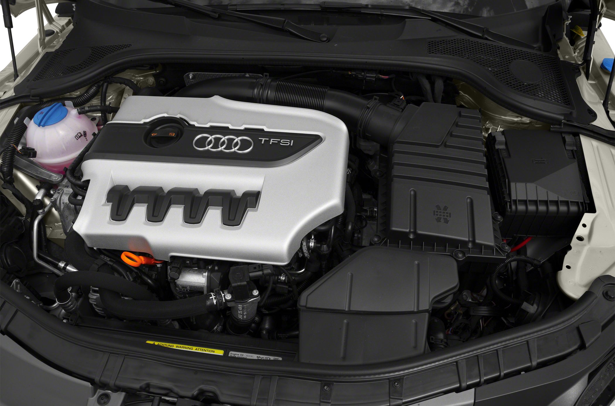 Audi TFSI turbocharged engine with engine cover in engine bay