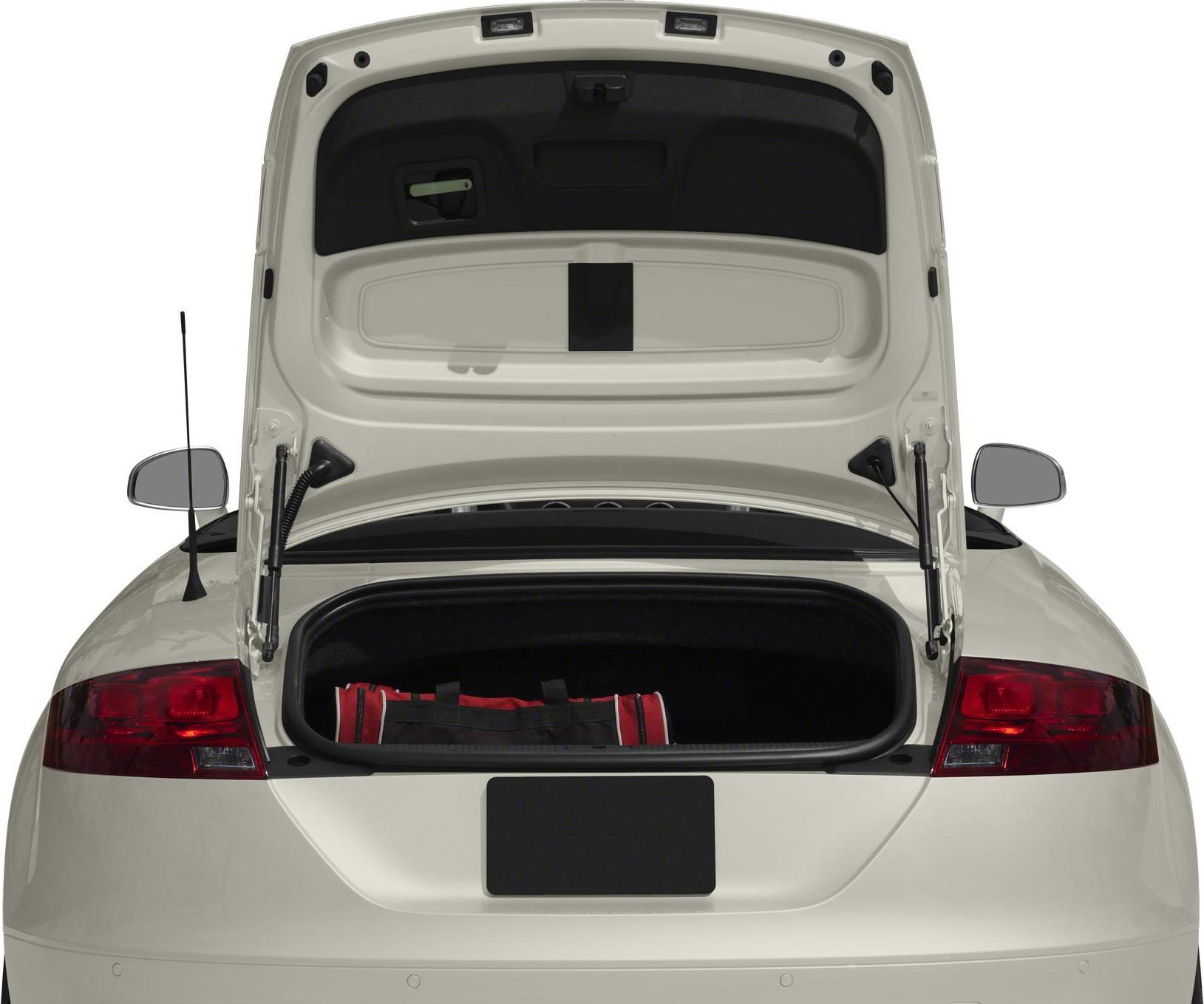 Rear view with open trunk and visible cargo space