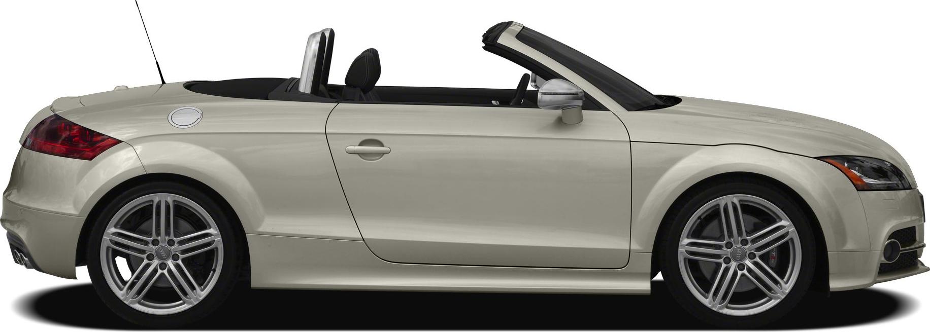 Side view of a sporty convertible with alloy wheels and open roof