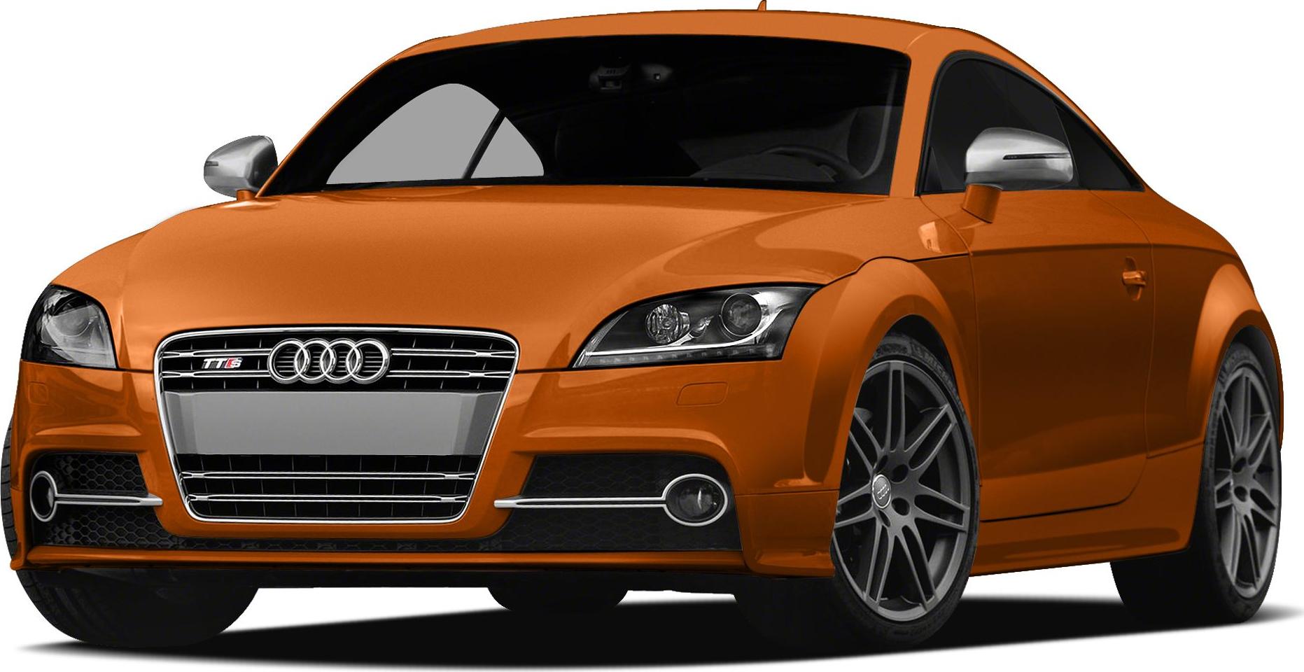 Front view of sporty coupe with distinctive grille and alloy wheels
