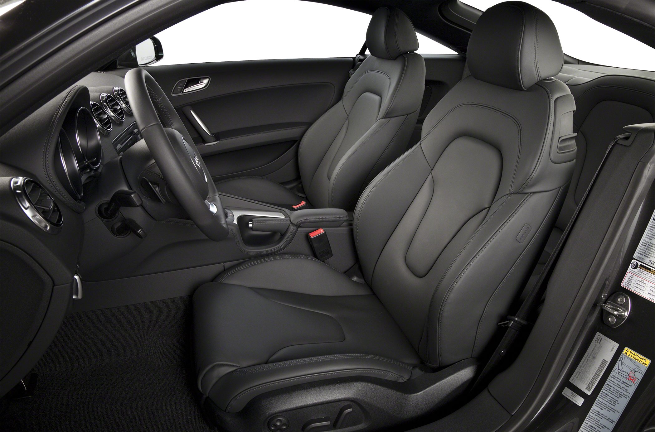Black leather sports seats and detailed interior cockpit