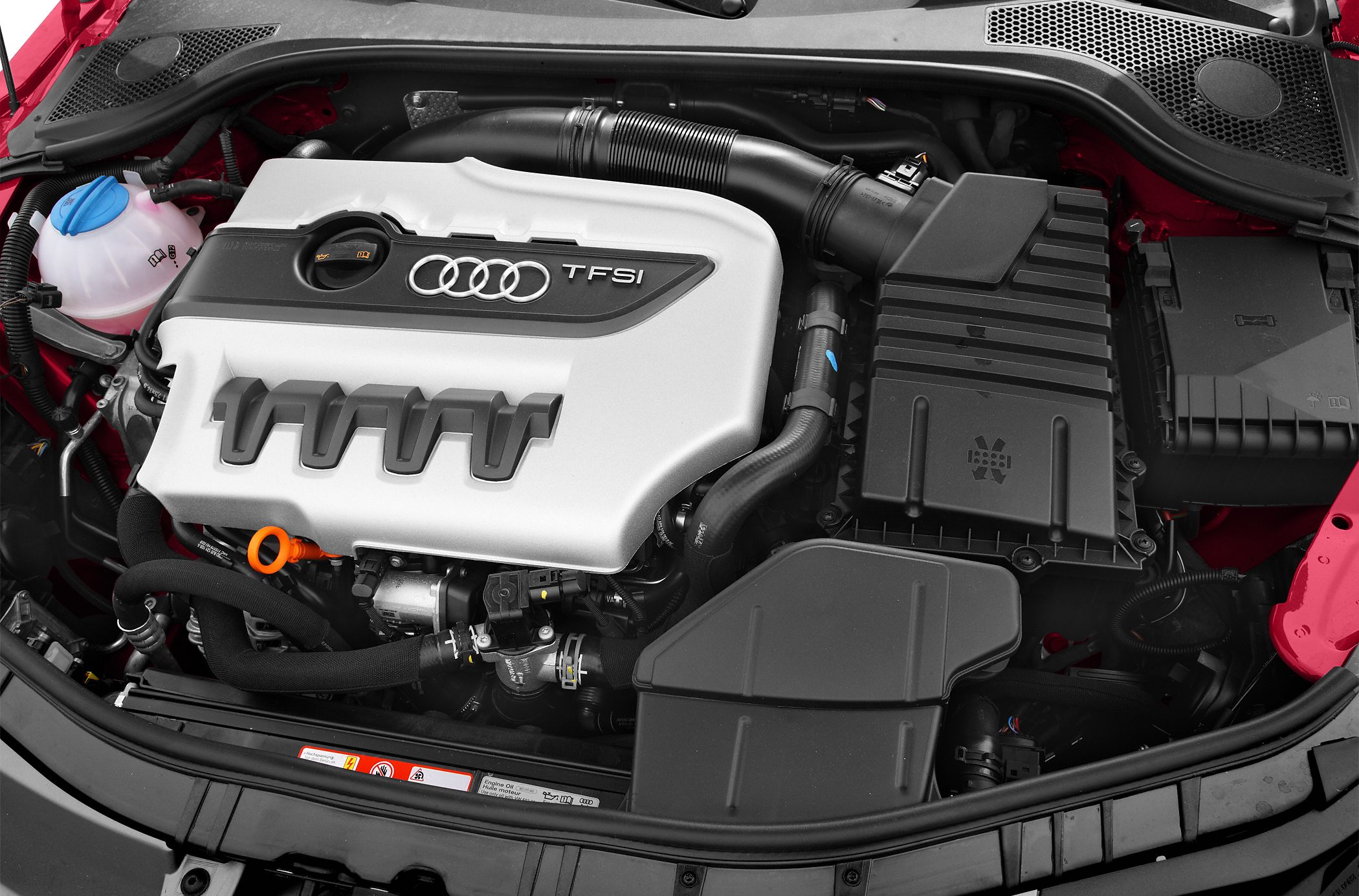 Audi TFSI engine with intake and coolant reservoir