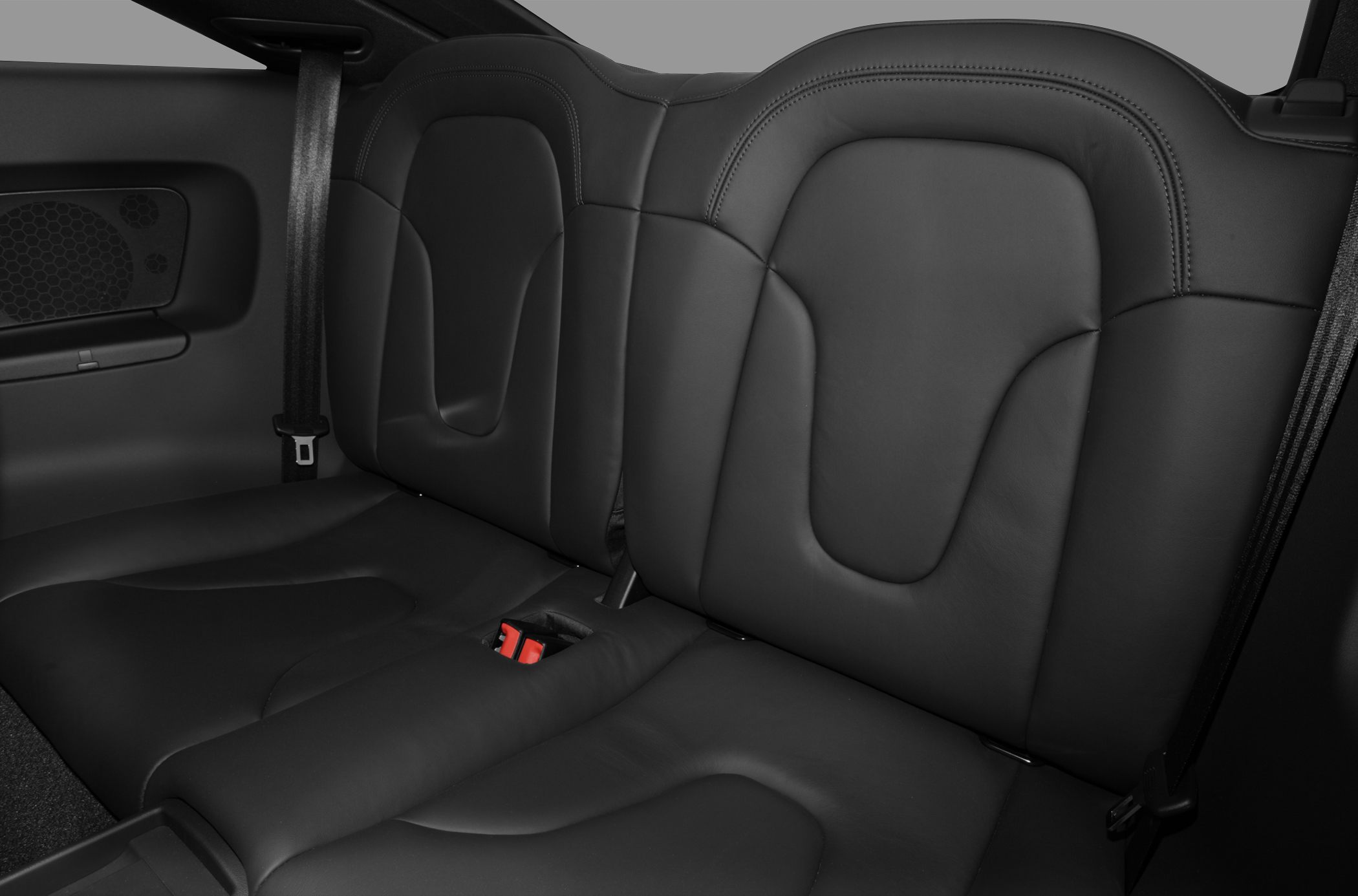 Black leather contoured rear seats with seat belts
