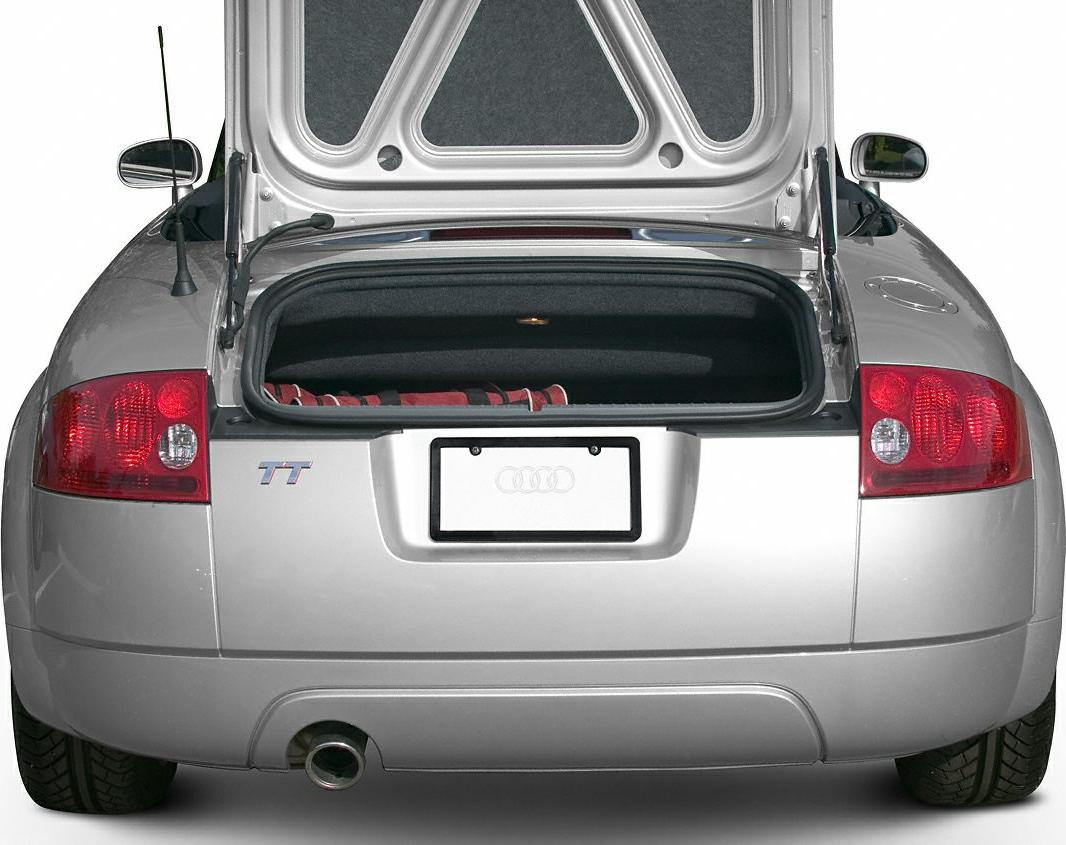 Rear view with open trunk and visible taillights