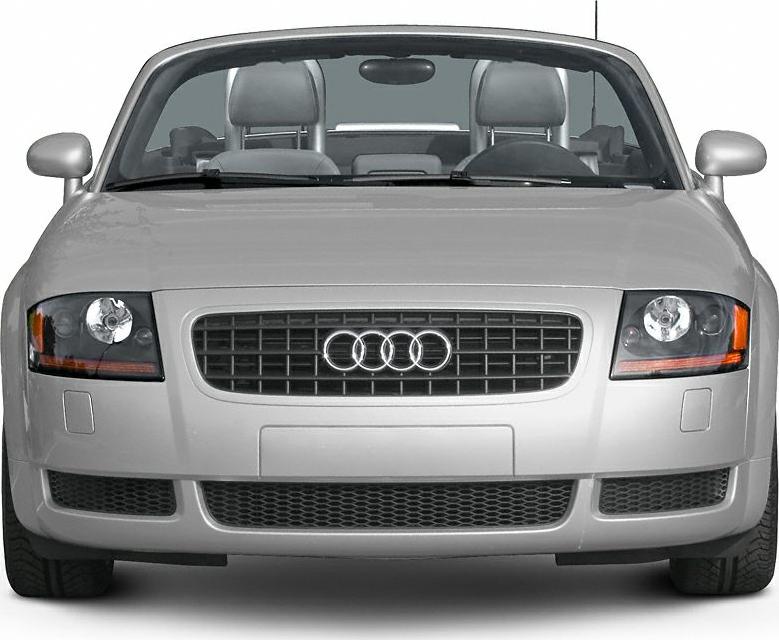 Front view with grille, headlights, and convertible seats