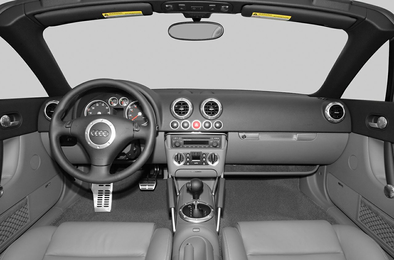 Dashboard, steering wheel, center console interior design of roadster