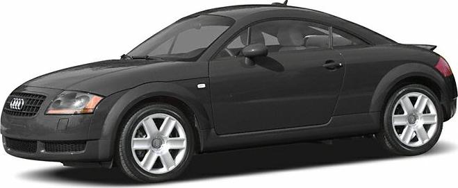 Side profile of a two-door coupe with alloy wheels.