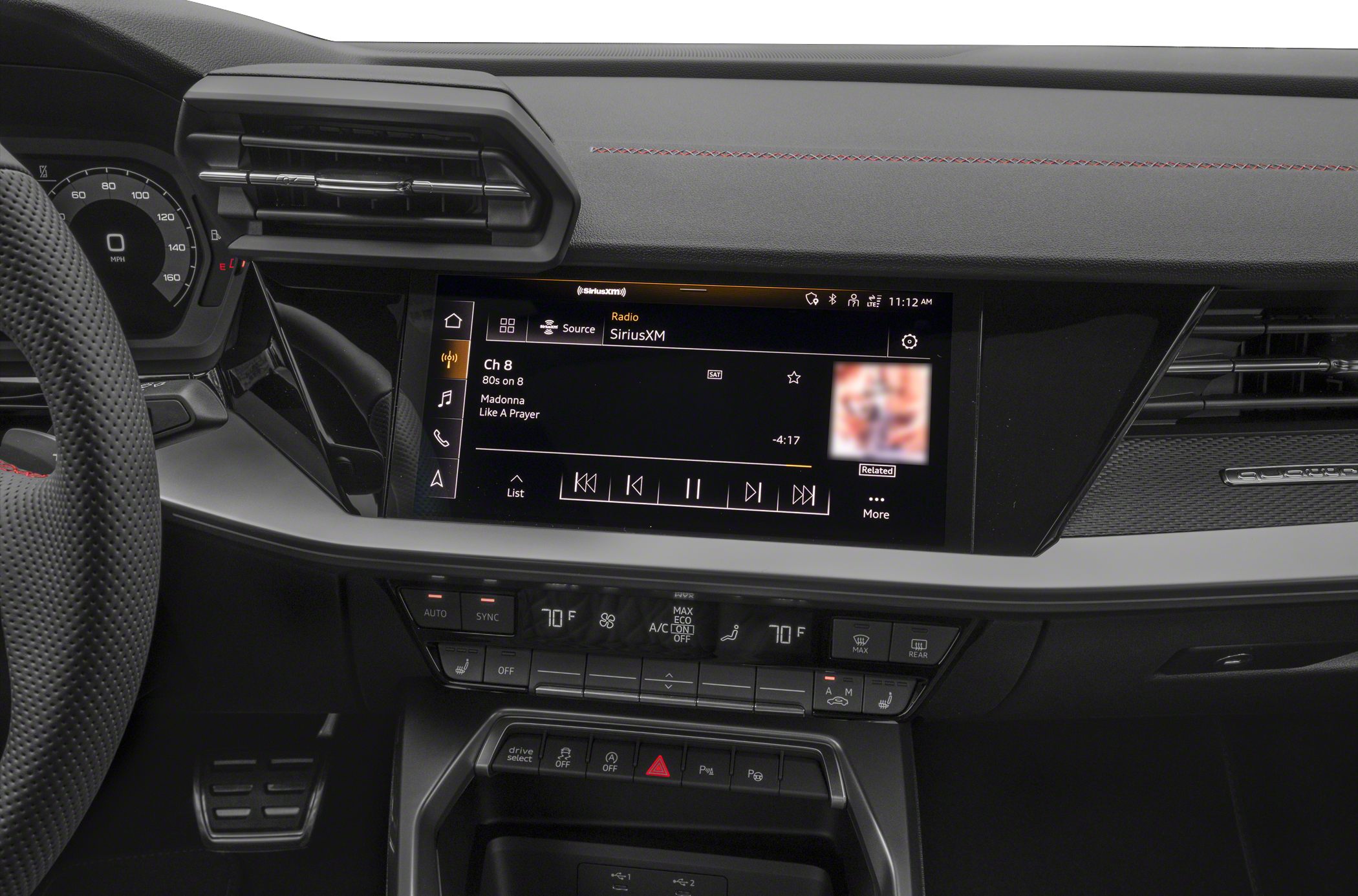 Digital multimedia touchscreen and advanced climate controls in car interior