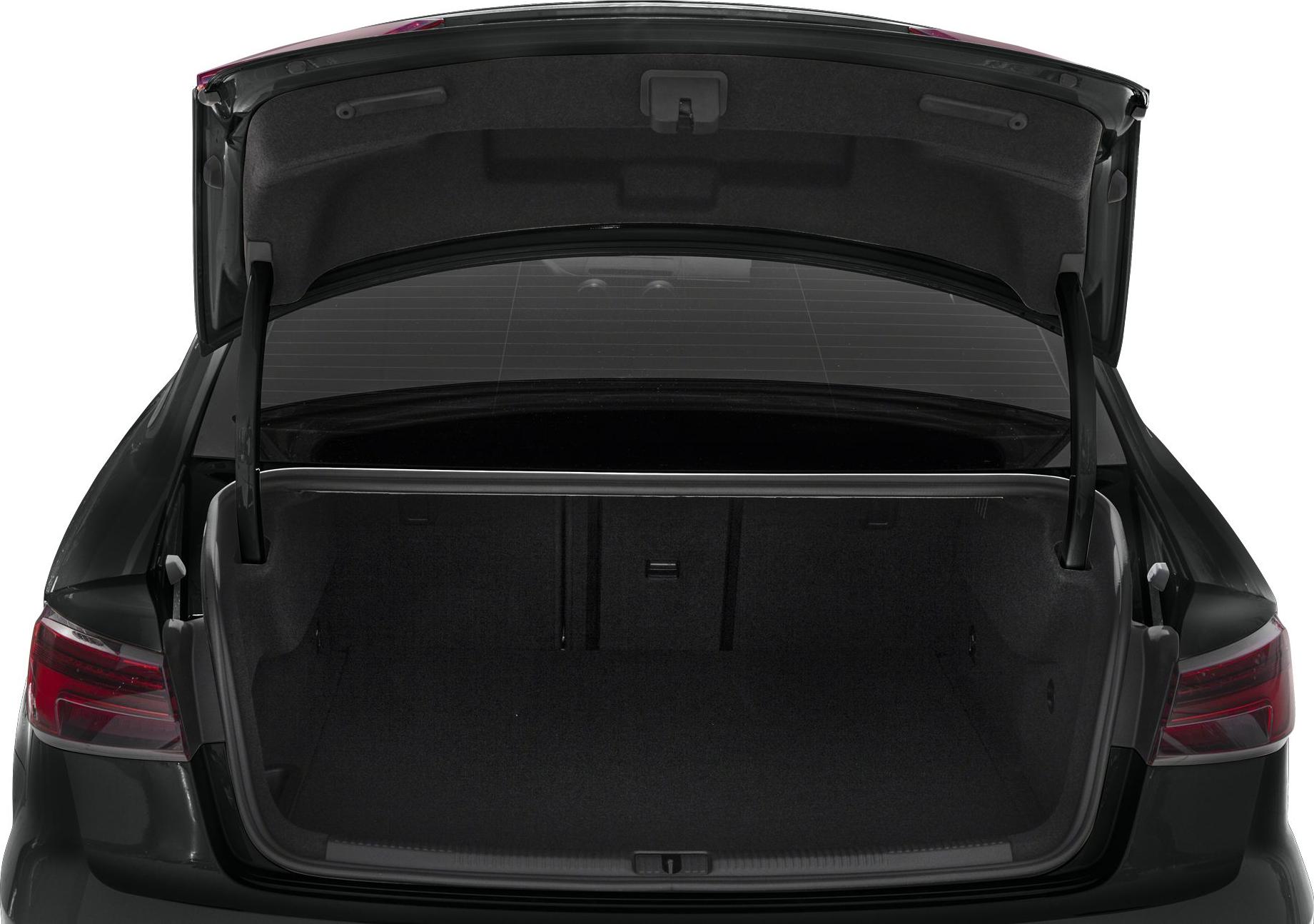 Open trunk space with clean, spacious cargo area and trunk lid.